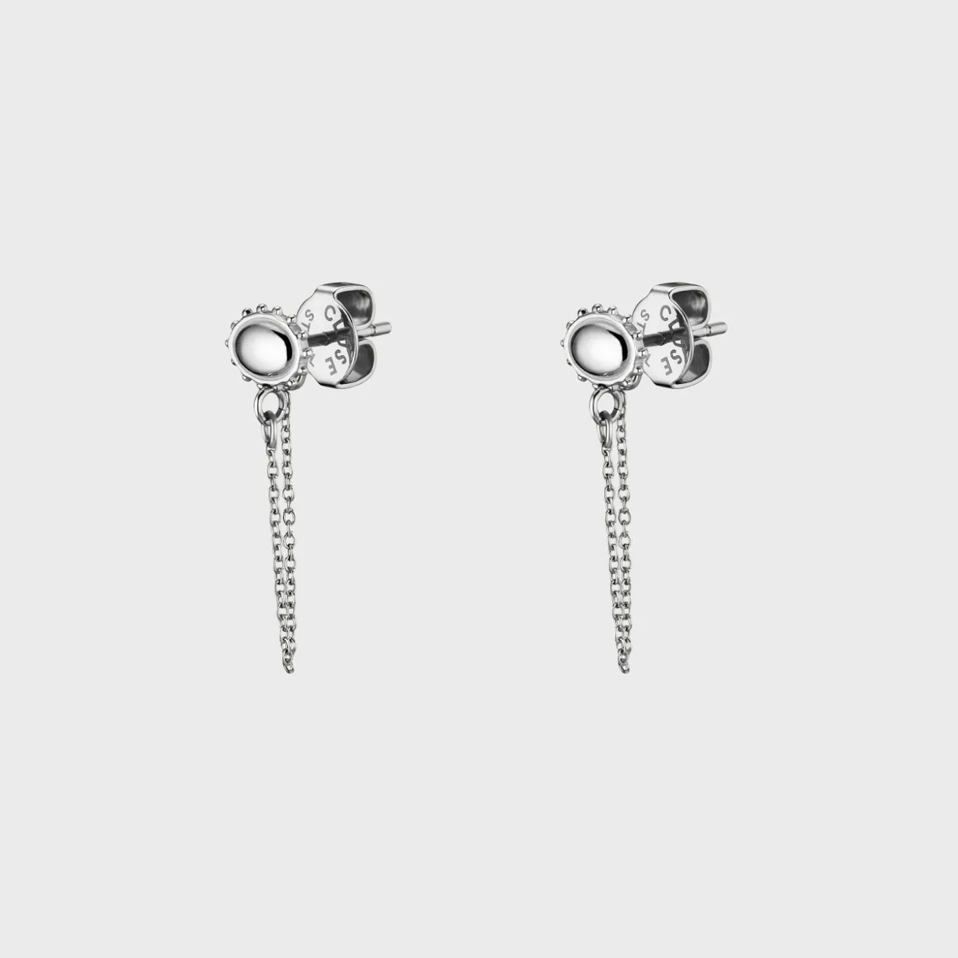 Best Essentielle Chain Stud Earrings, Silver Colour Ohrringe