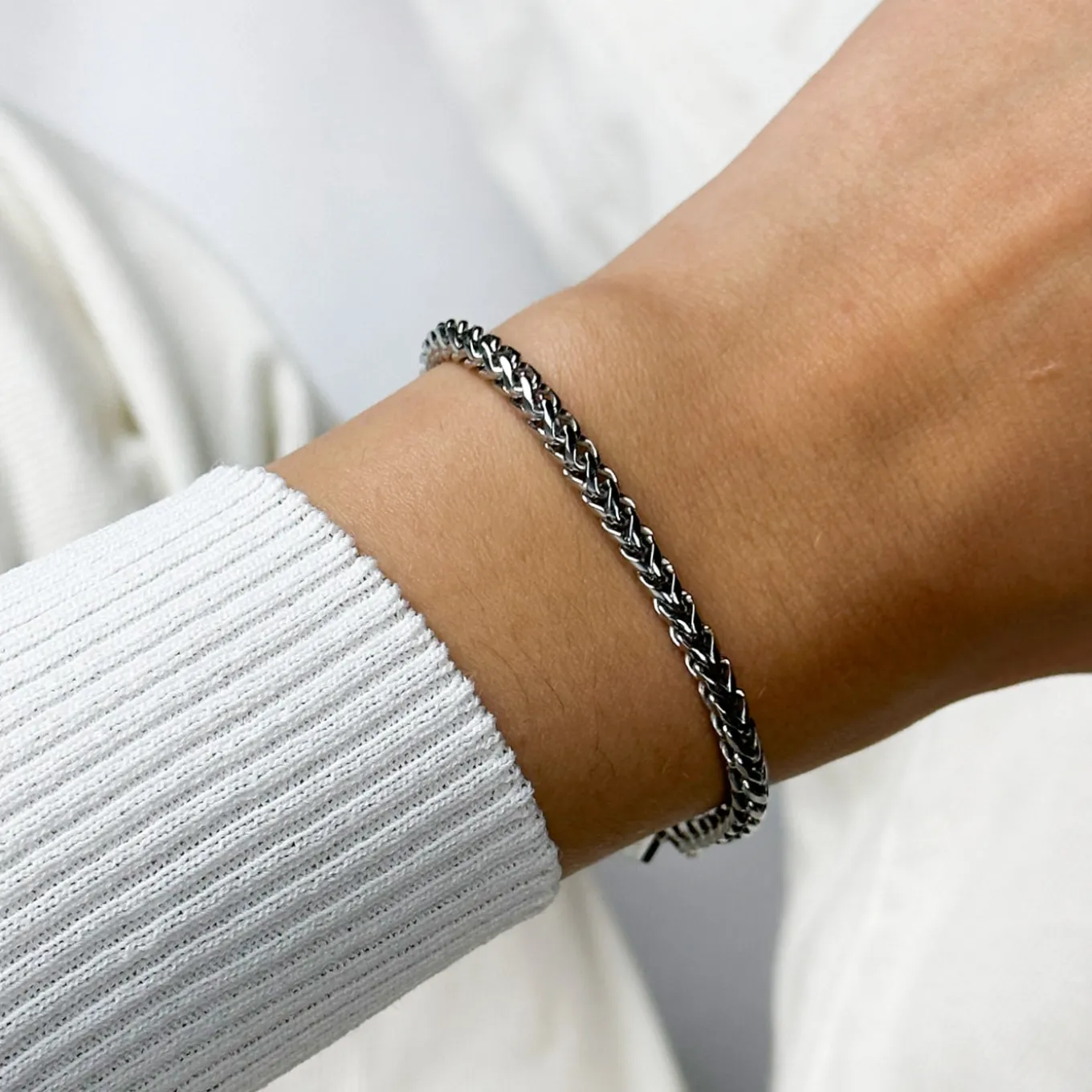 Online Essentielle Cuban Chain Bracelet, Silver Colour Armbänder