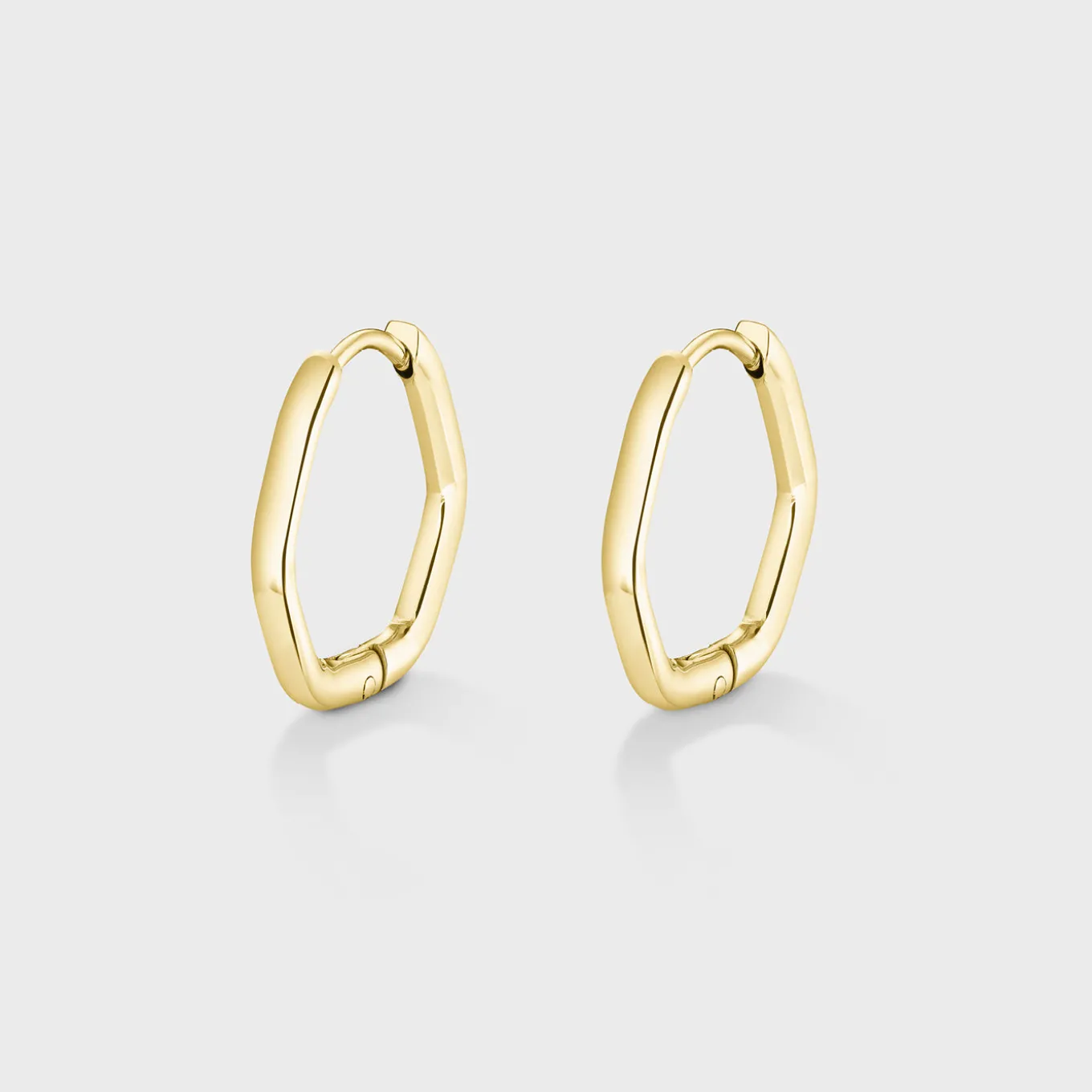 Online Essentielle Curved Hexagon Hoop Earrings, Gold Colour Ohrringe