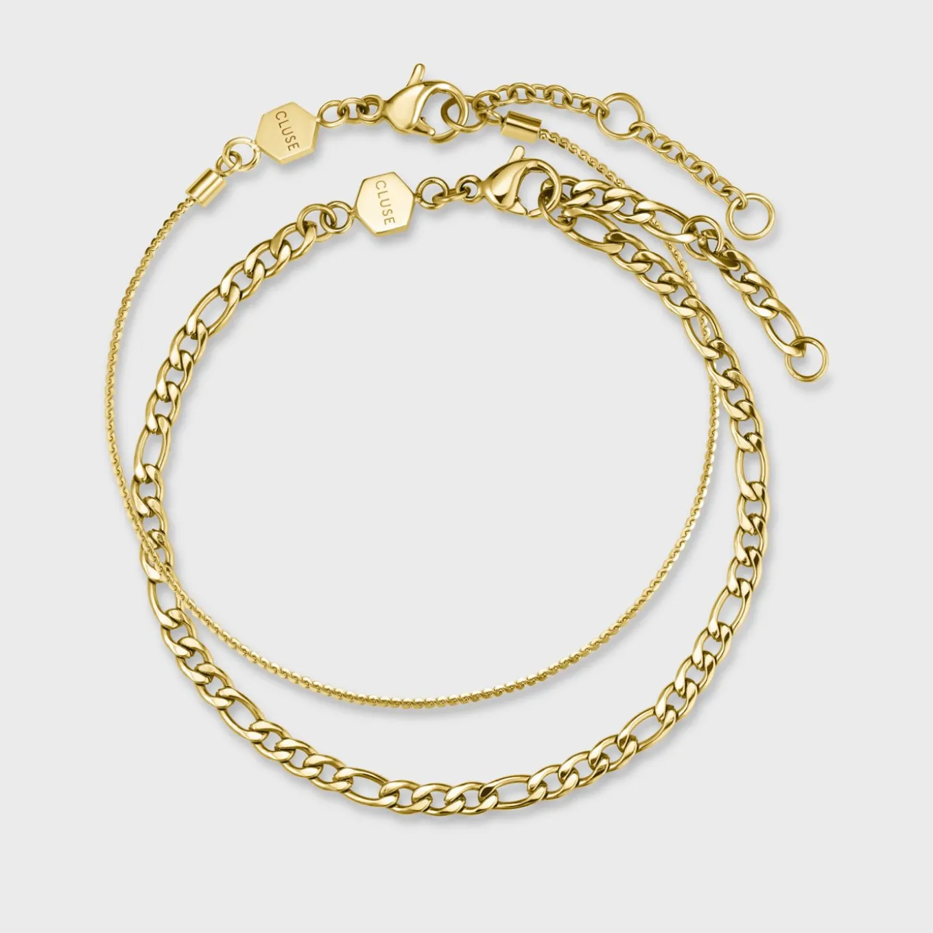 New Essentielle Figaro Chain Bracelet Set, Gold Colour Armbänder