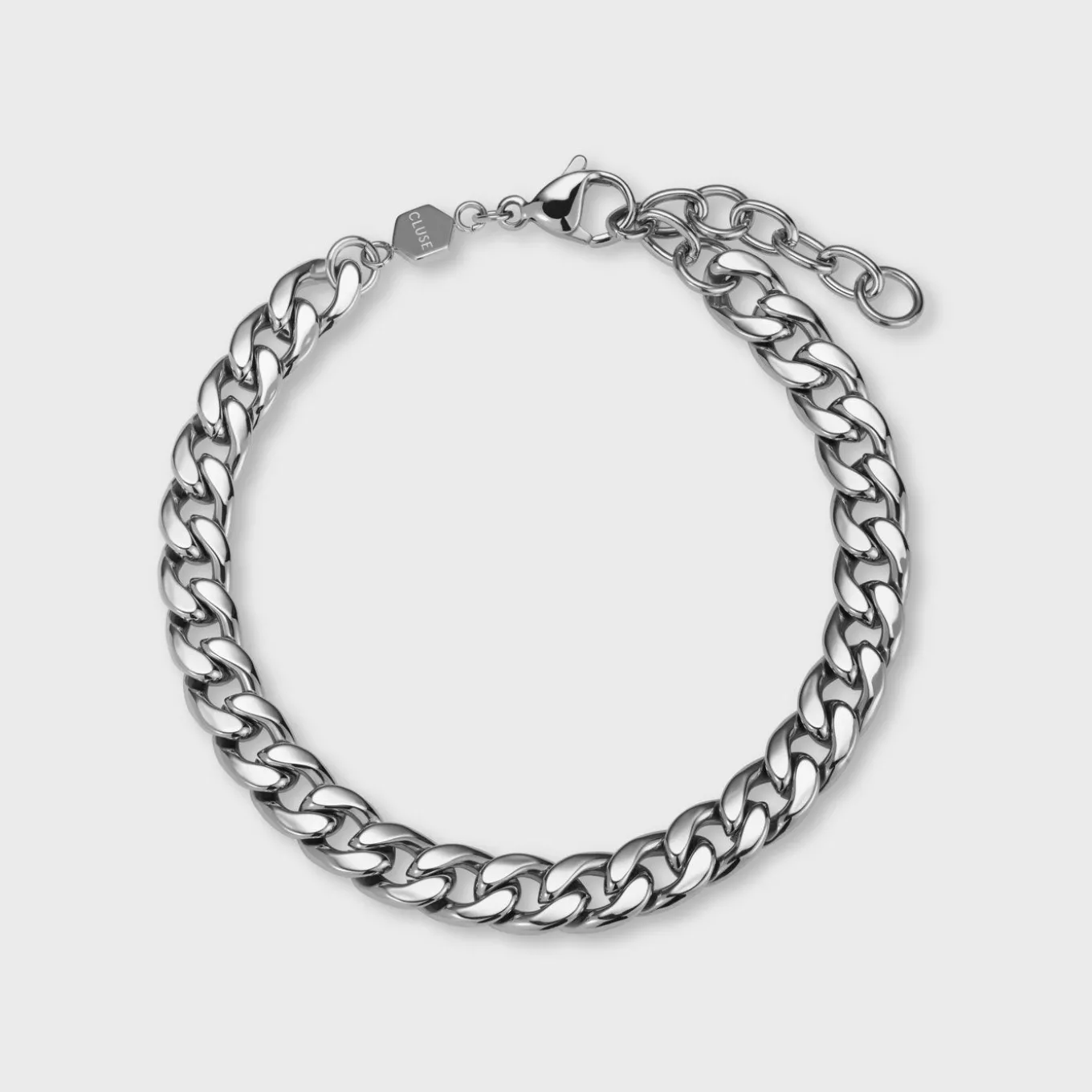 Hot Essentielle Flat Curb Chain Bracelet Silver Colour Armbänder