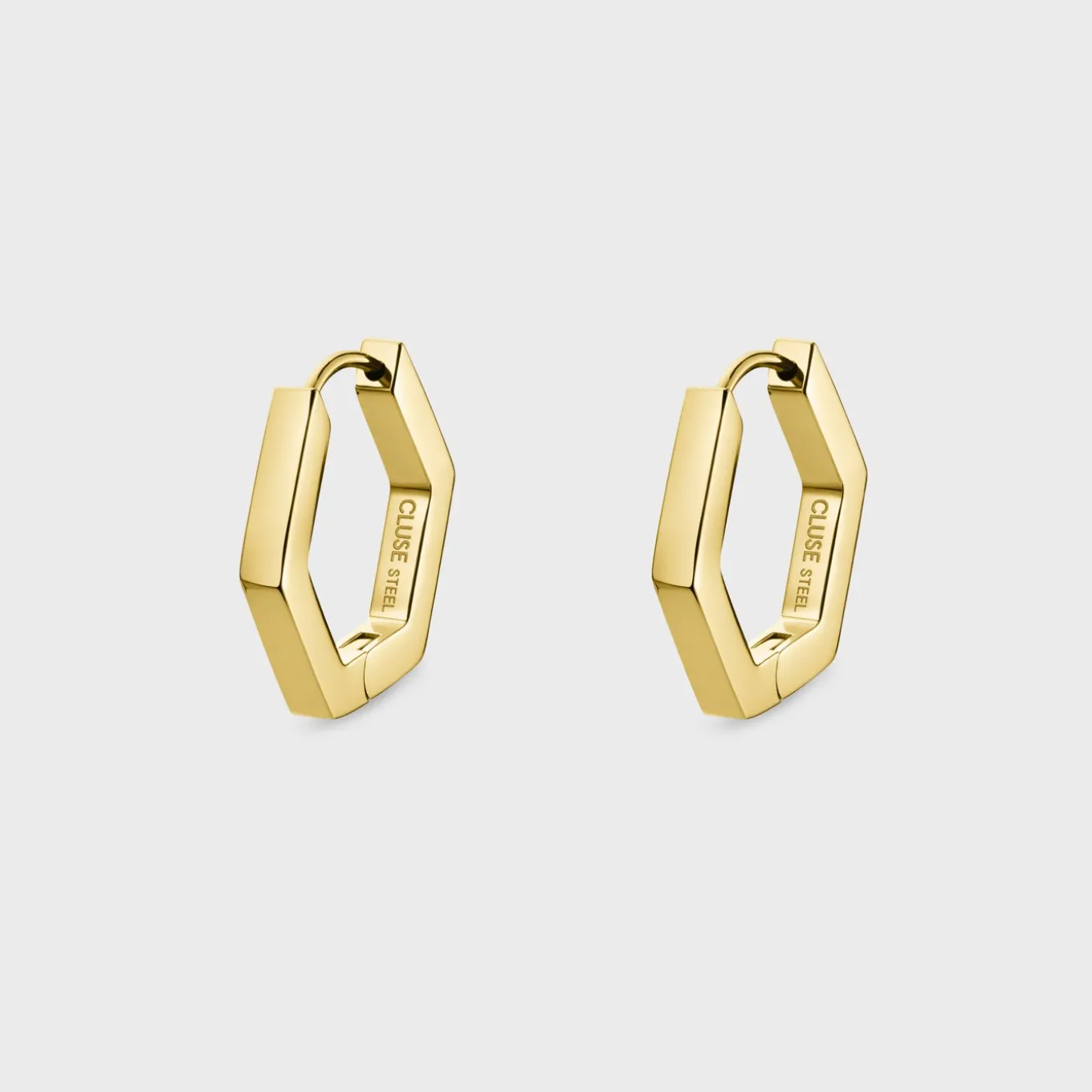 Best Sale Essentielle Hexagon Medium Hoop Earrings, Gold Colour Ohrringe