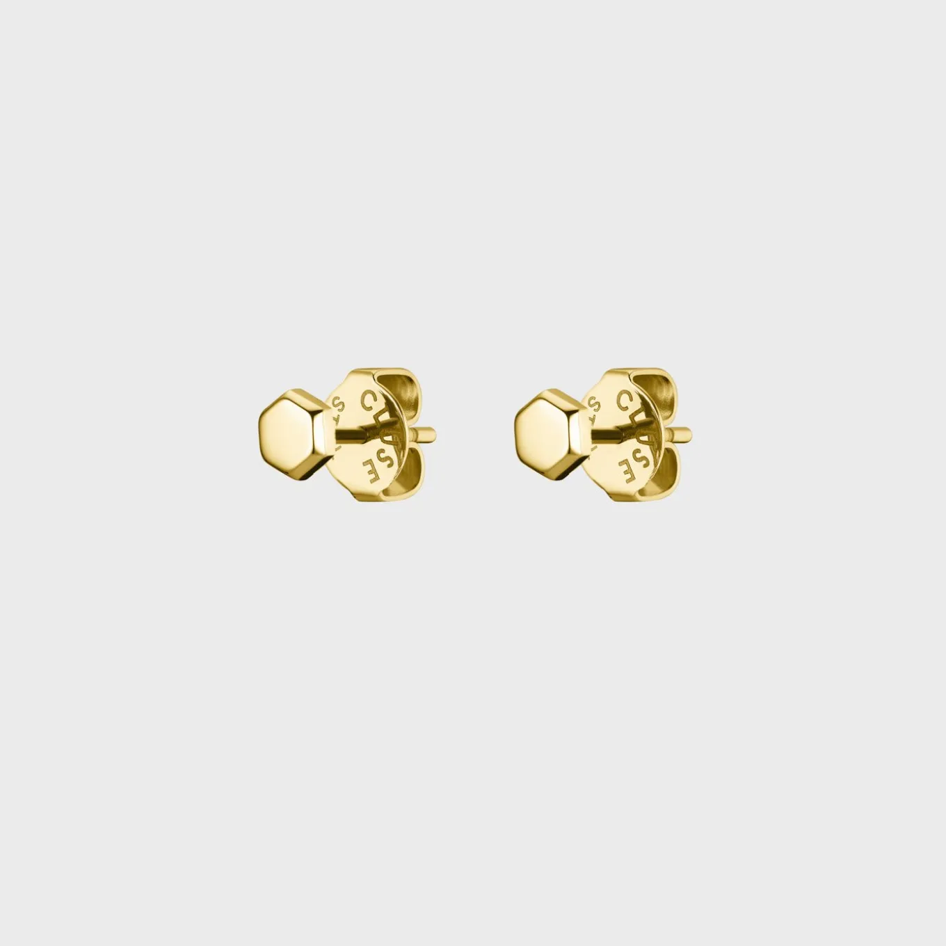 Flash Sale Essentielle Hexagon Stud Earring, Gold Colour Ohrringe