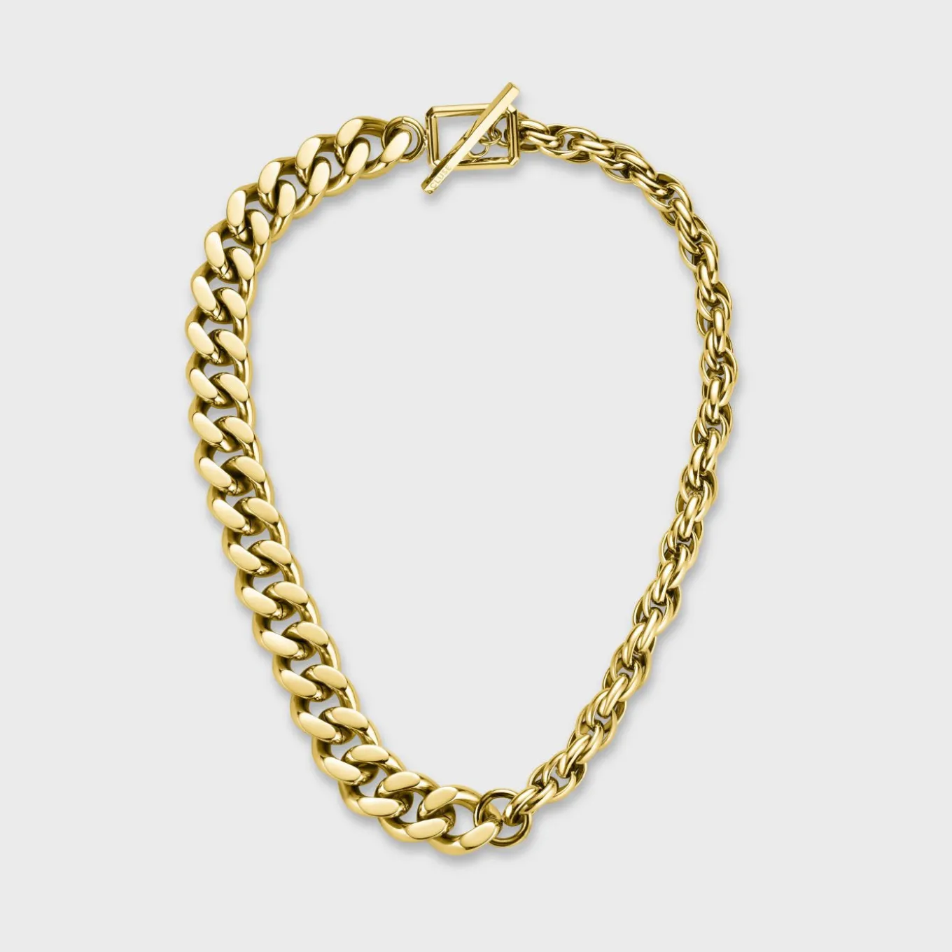 Cheap Essentielle Mixed Chain T-Bar Necklace, Gold Colour Ketten