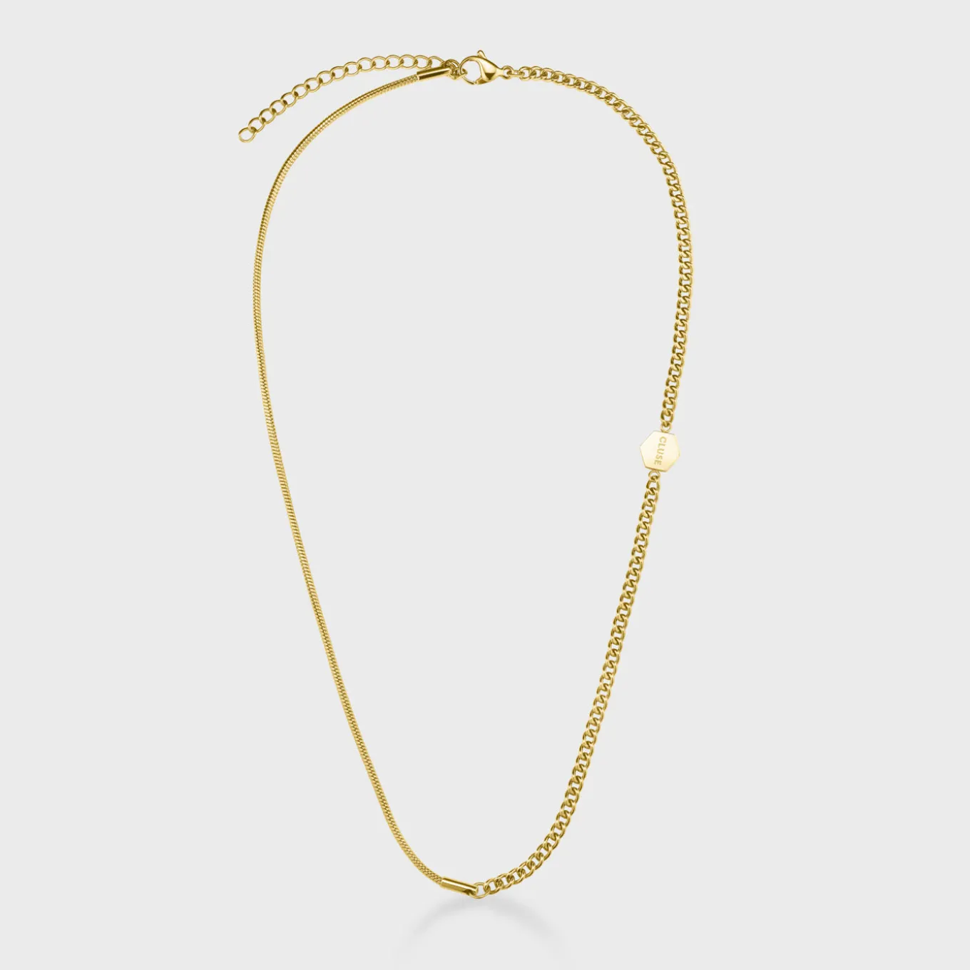 Hot Essentielle Mixed Snake Link Chain Necklace, Gold Colour Ketten