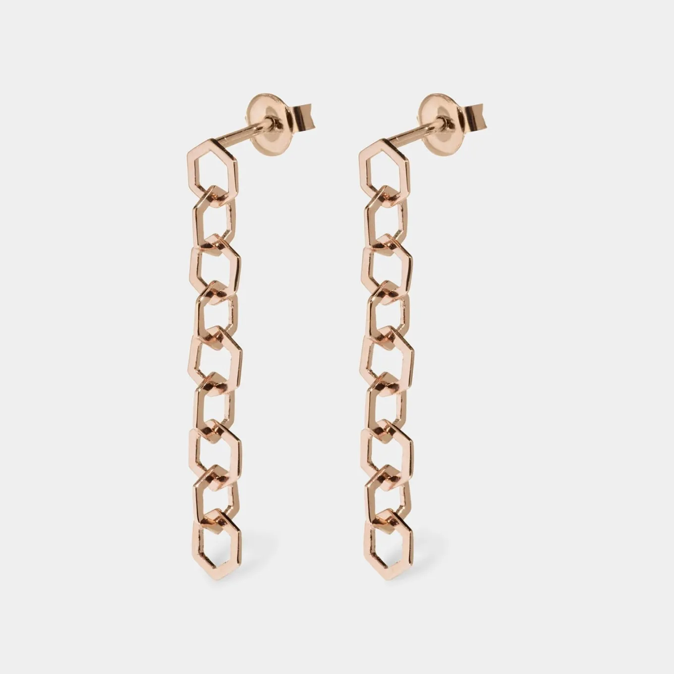 Best Essentielle Stud Earrings Open Hexagons Rose Gold Colour Ohrringe