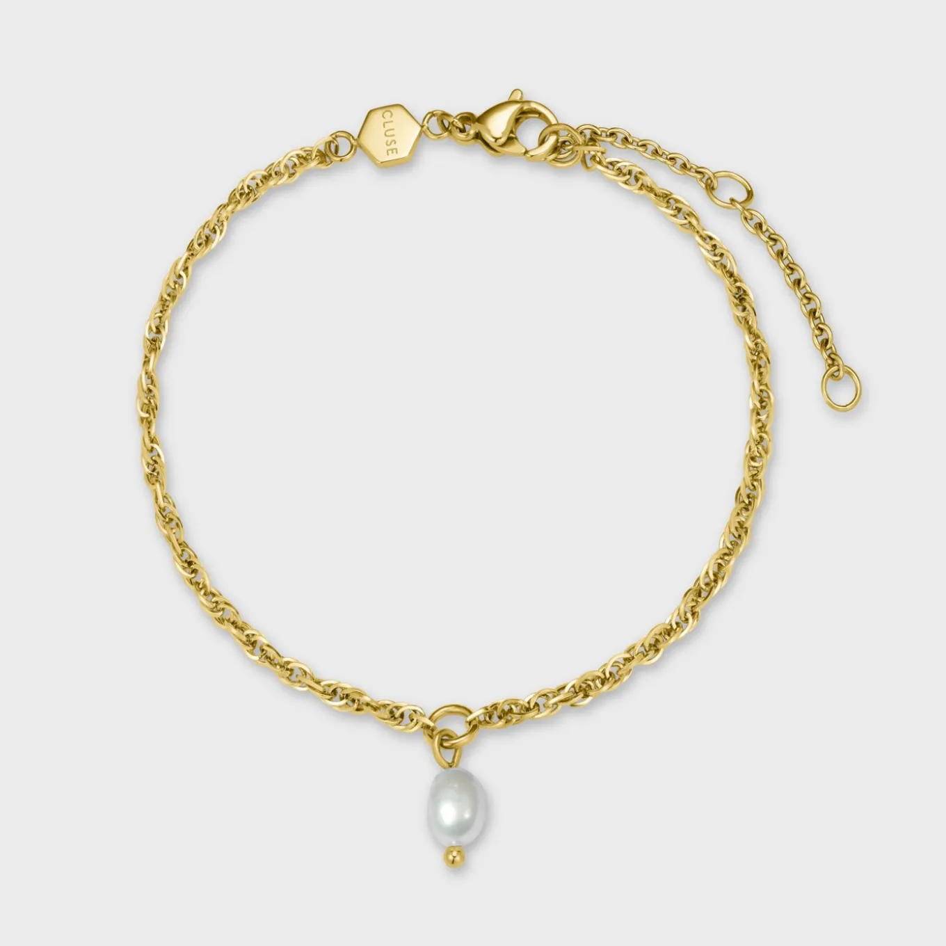 Fashion Essentielle Twisted Chain Bracelet Pearl Gold Colour Armbänder