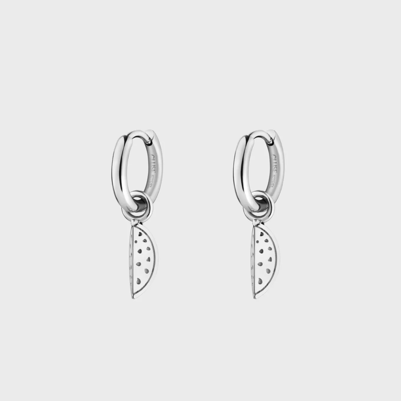 Sale Essentielle Watermelon Charm Hoop Earrings, Silver Colour Ohrringe