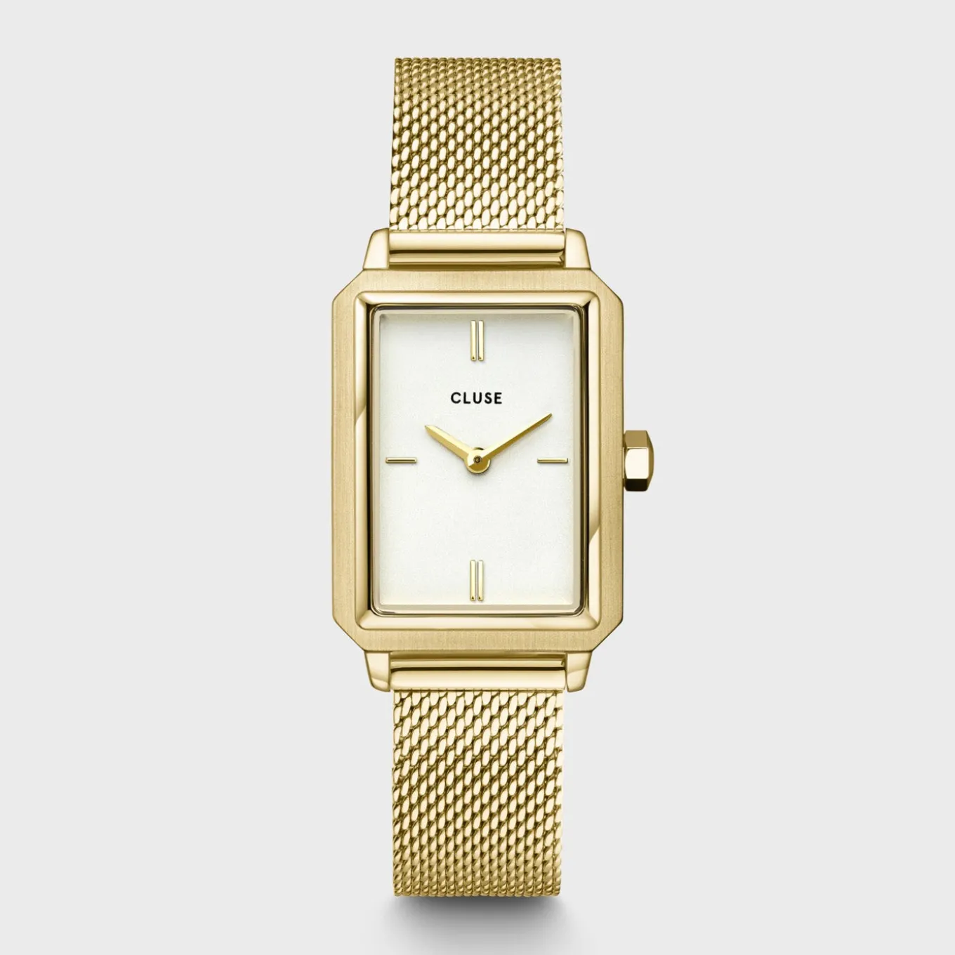 Shop Fluette Watch Mesh White, Gold Colour Damen Uhren Gold | Fluette