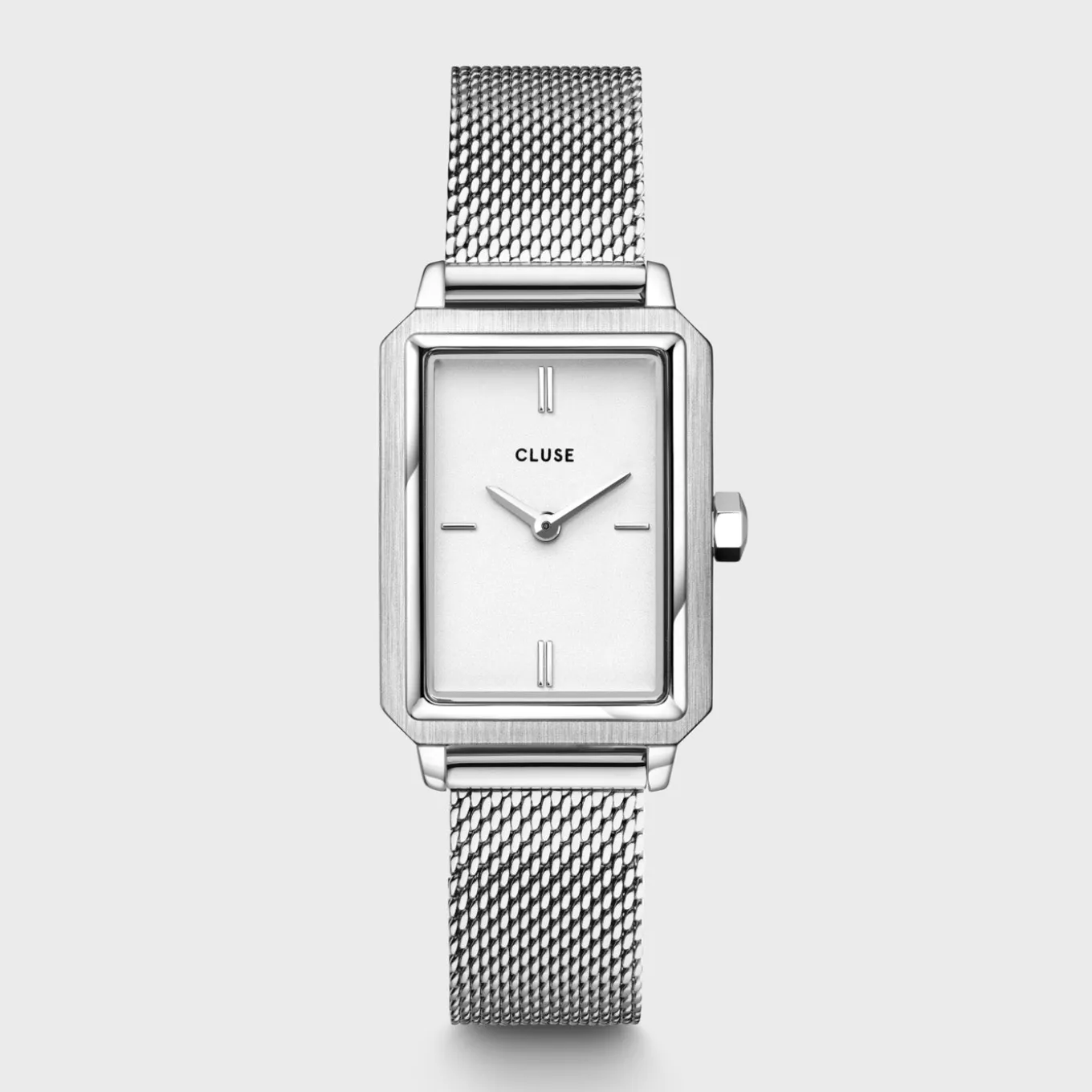 New Fluette Watch Mesh White, Silver Colour Damen Uhren Silber | Fluette