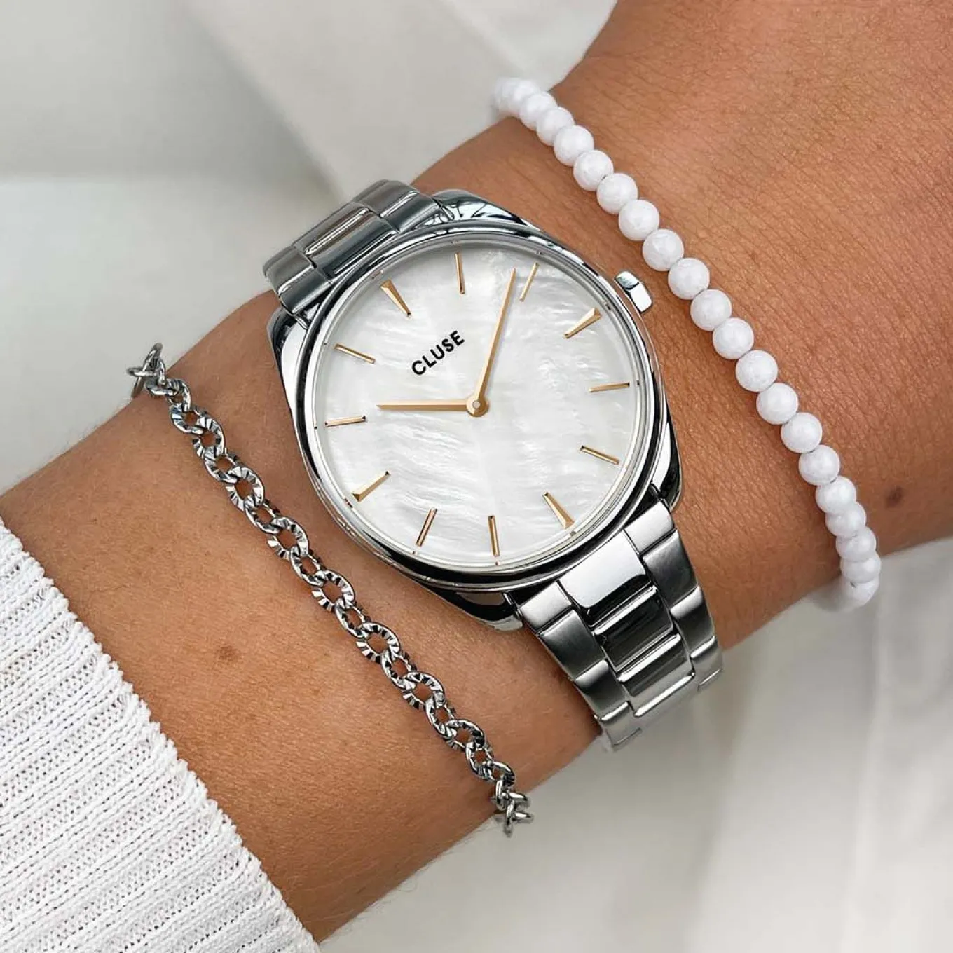 Sale Féroce Petite Steel, White Pearl, Silver Colour Damen Uhren Silber | Féroce Petite