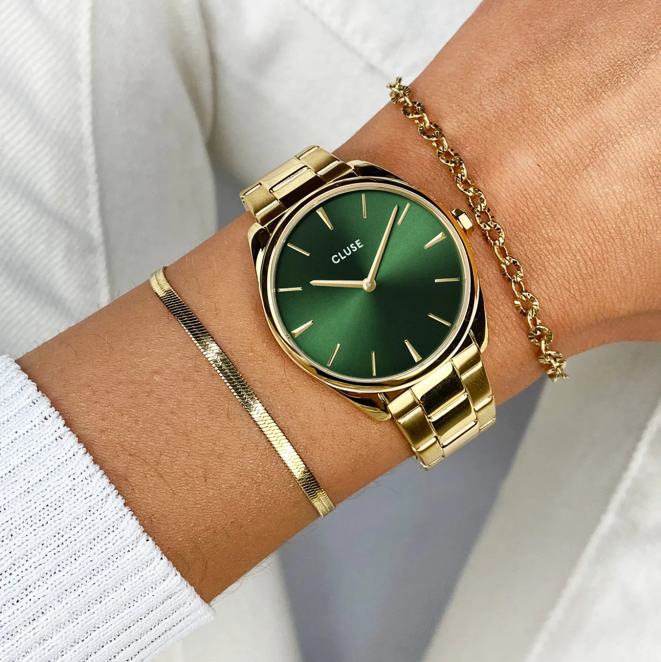 Store Féroce Petite Watch Steel Green, Gold Colour Damen Uhren Gold | Féroce Petite