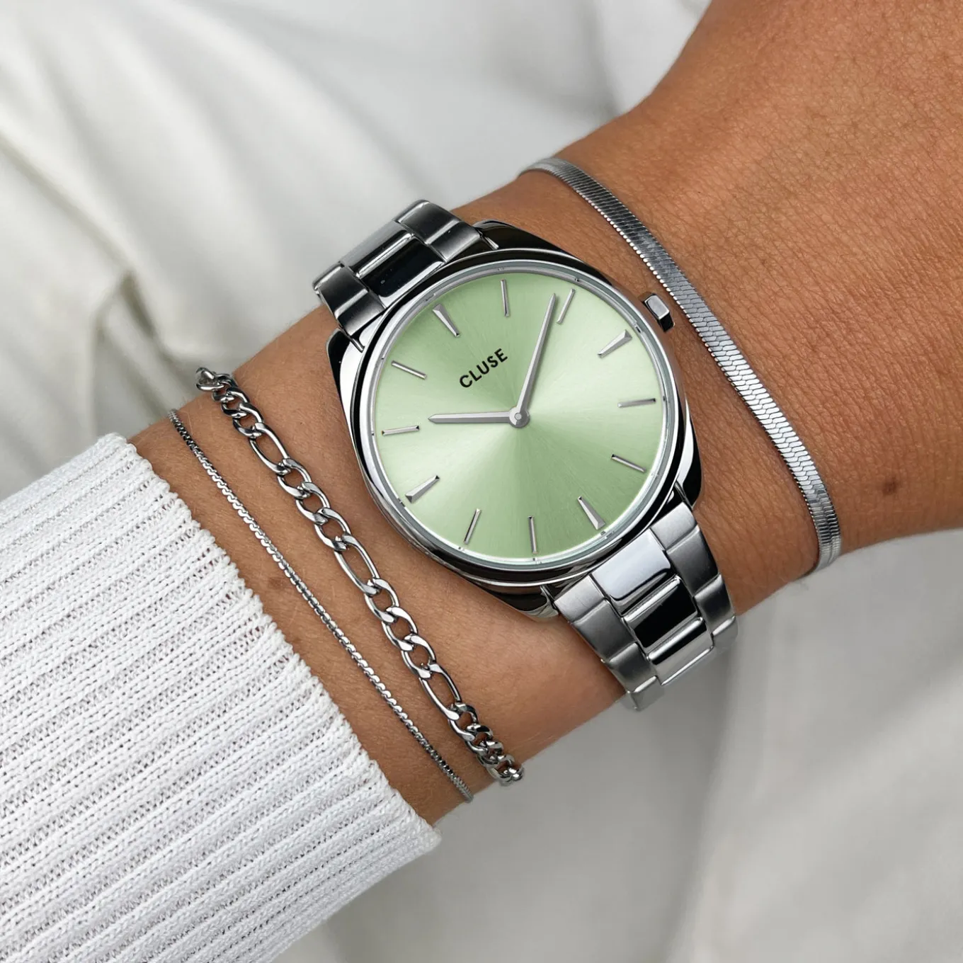 Online Féroce Petite Watch Steel Green, Silver Colour Damen Uhren Silber | Féroce Petite