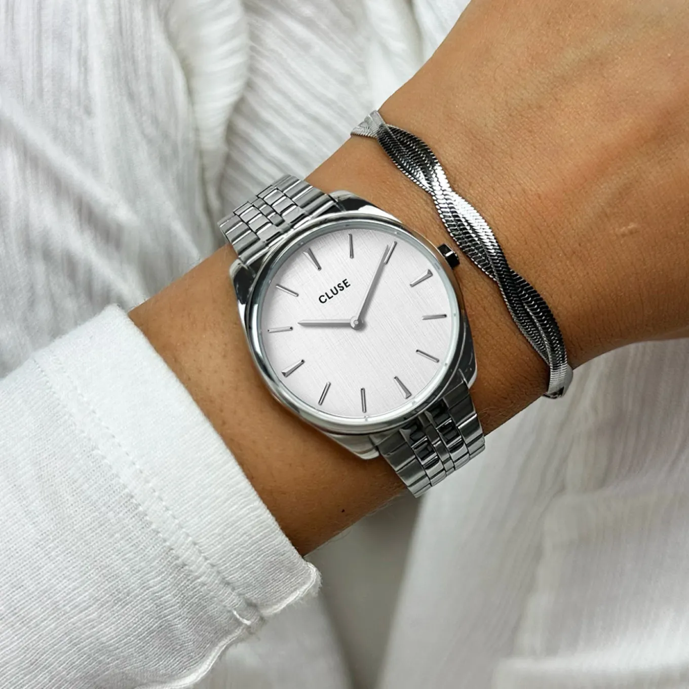 Outlet Féroce Petite Watch Steel, Silver Linen, Silver Colour Damen Uhren Silber | Féroce Petite