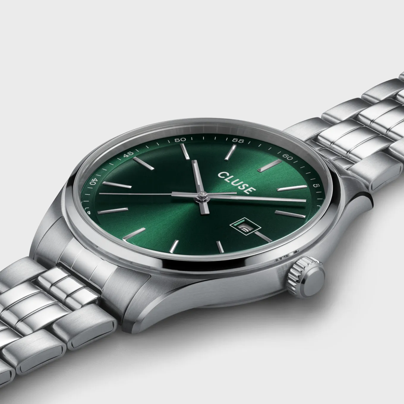 Sale Gift Box Anthéor Steel Watch Green and Silver Chain Bracelet Herren Uhren Silber | Anthéor