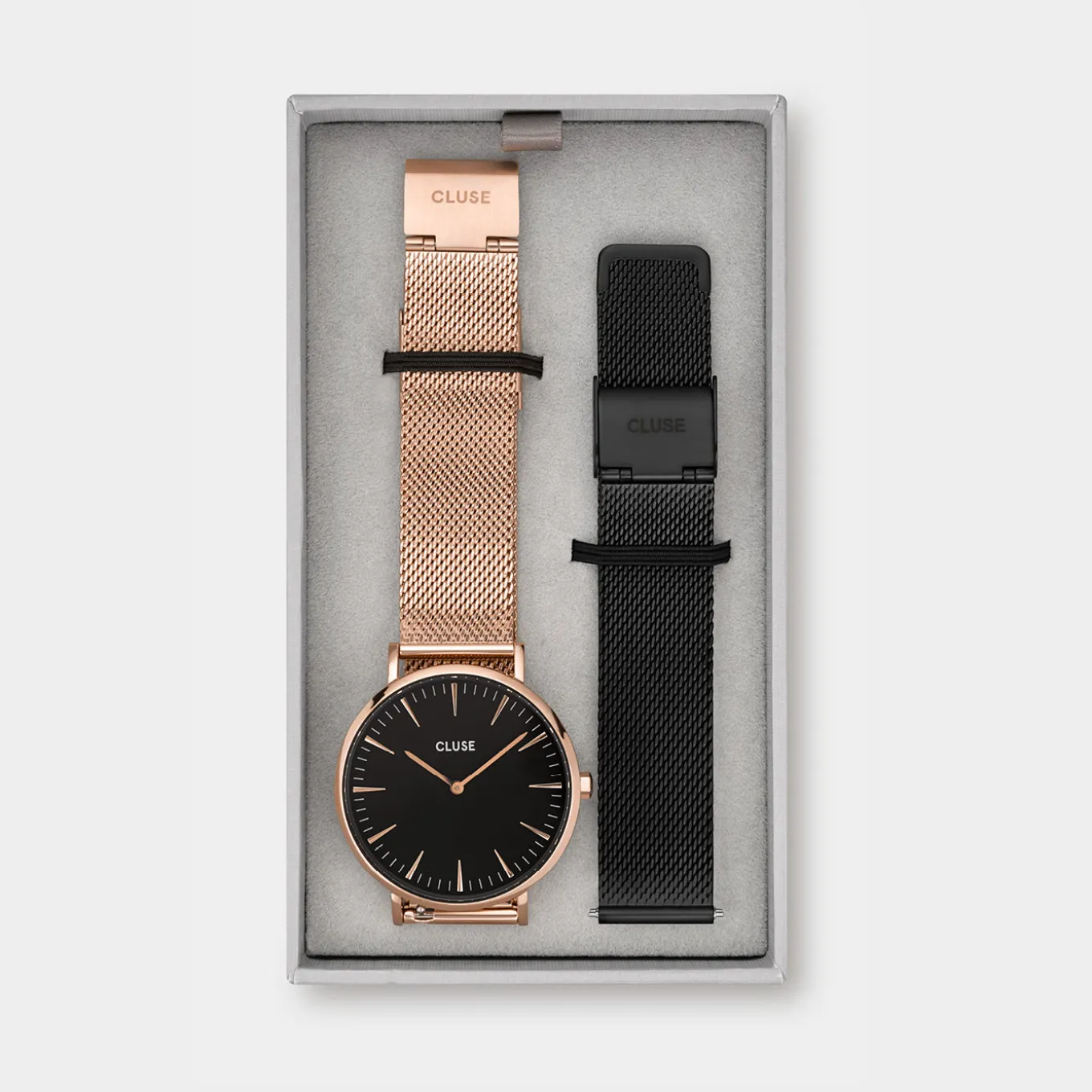 Cheap Gift Box Boho Chic Mesh Watch and Strap Rose Gold Colour Damen Boho Chic