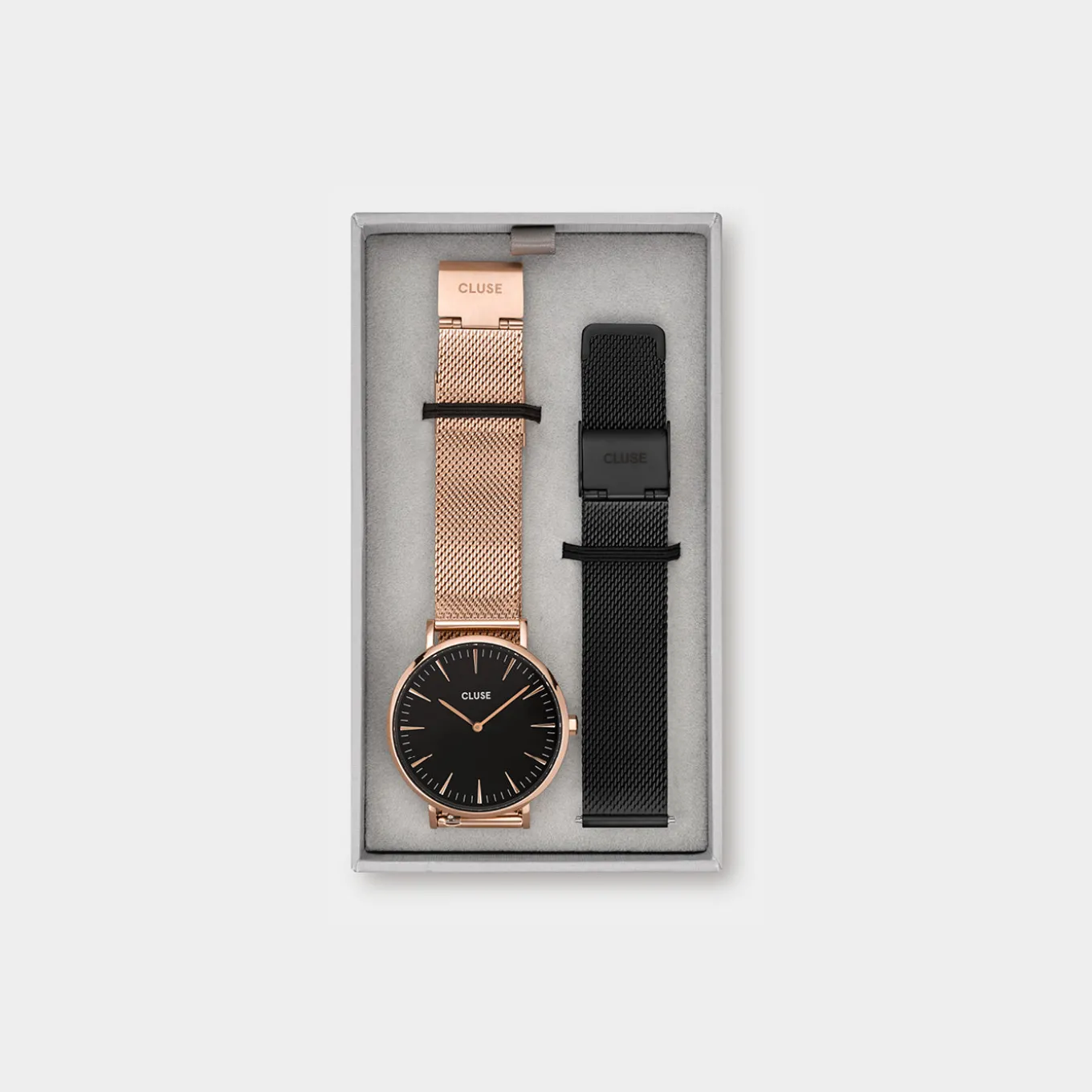 Cheap Gift Box Boho Chic Mesh Watch and Strap Rose Gold Colour Damen Boho Chic
