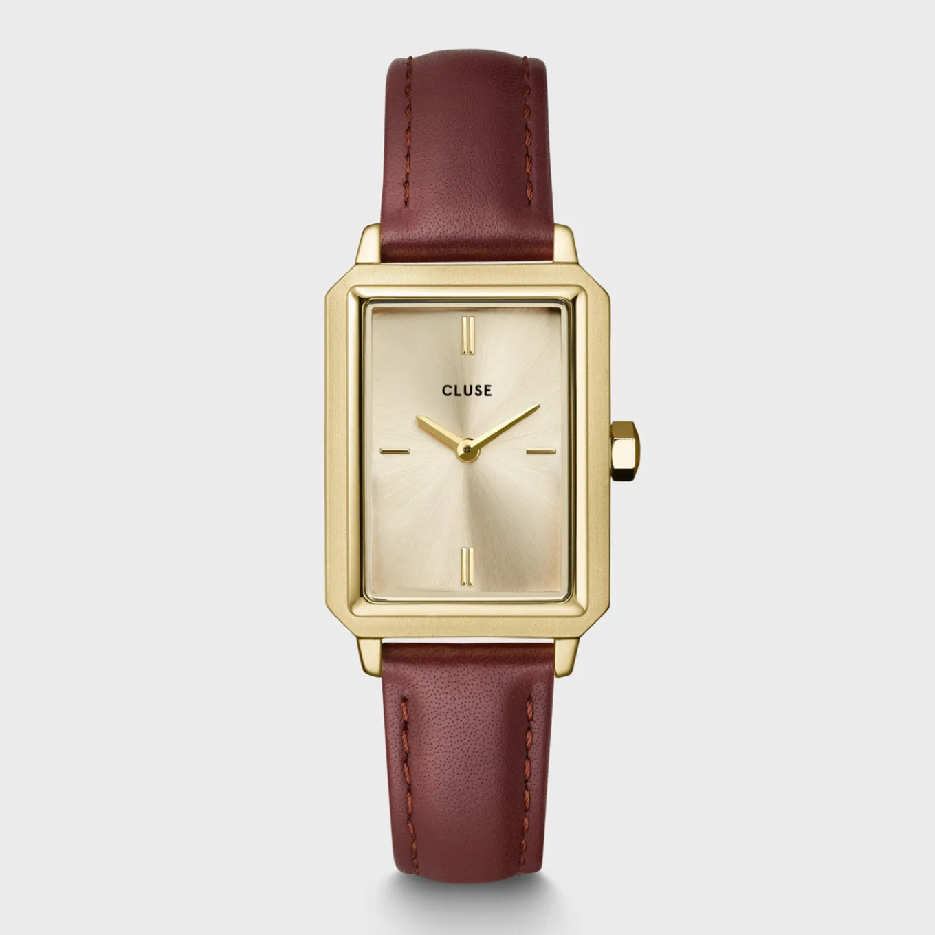 Cheap Gift Box Fluette Leather Watch and Chain Bracelet, Gold Colour Damen Fluette