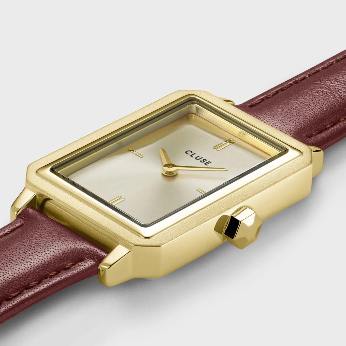 Cheap Gift Box Fluette Leather Watch and Chain Bracelet, Gold Colour Damen Fluette