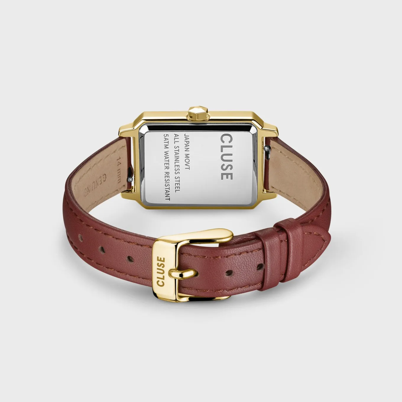 Cheap Gift Box Fluette Leather Watch and Chain Bracelet, Gold Colour Damen Fluette