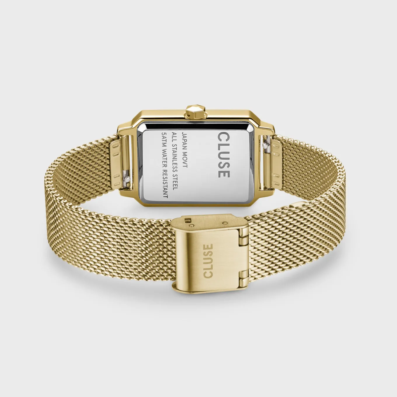 Shop Gift Box Fluette Mesh White Watch and Double Chain Bracelet, Gold Colour Damen Fluette