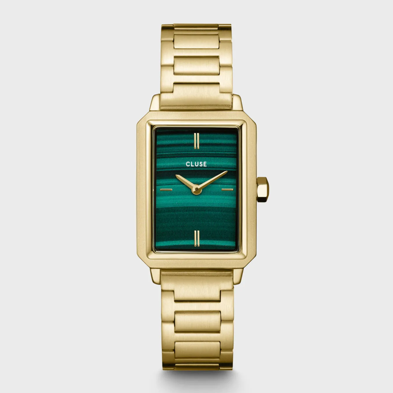 Shop Gift Box Fluette Steel Green Watch and Round Chain Bracelet, Gold Colour Damen Fluette