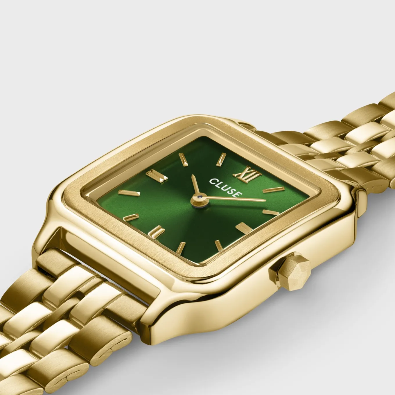 New Gift Box Gracieuse Watch Steel Forest Green & Malachite Bracelet, Gold Colour Damen Gracieuse