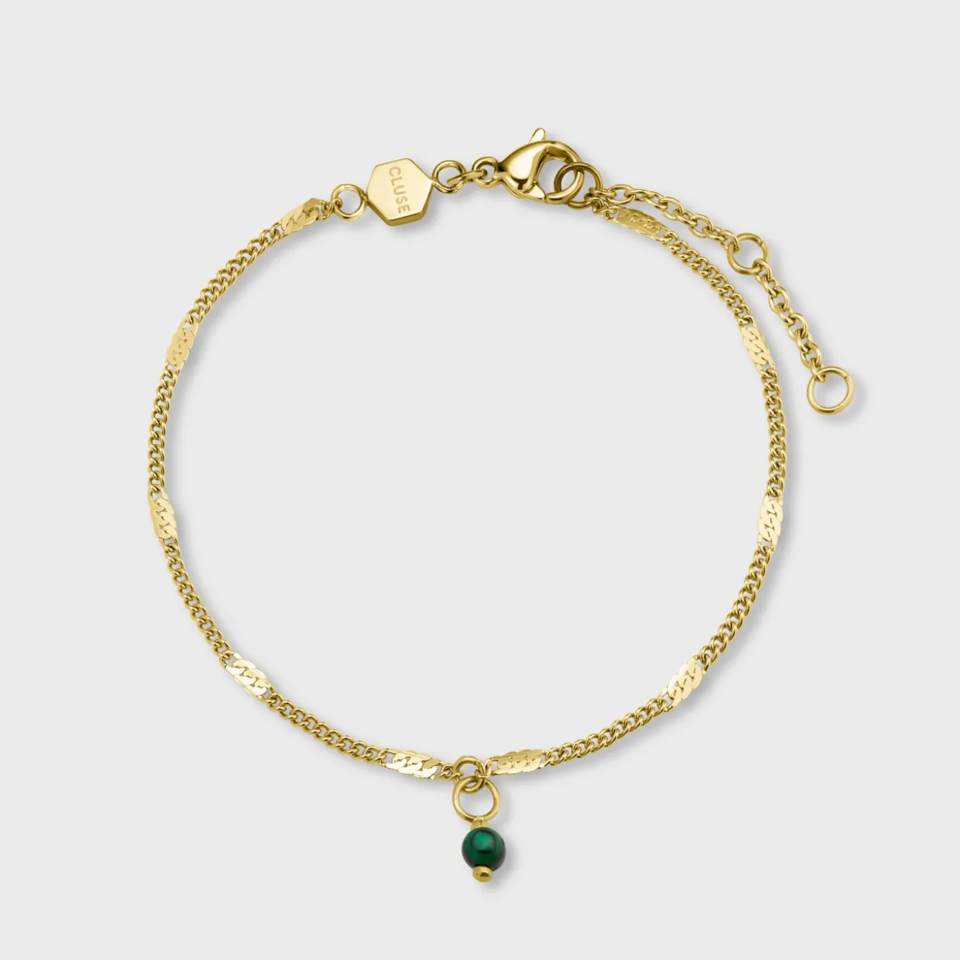 Shop Gift Box La Tétragone Mesh and Malachite Bracelet Gold Colour Damen La Tétragone