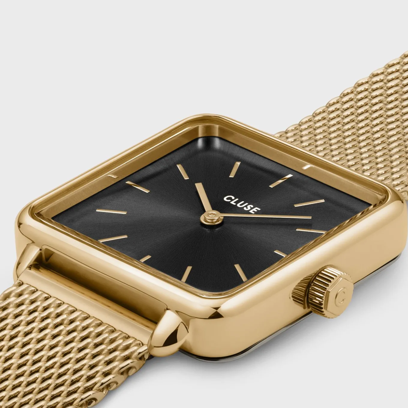 New Gift Box La Tétragone Mesh Watch & Beads Bracelet, Gold Colour Damen La Tétragone
