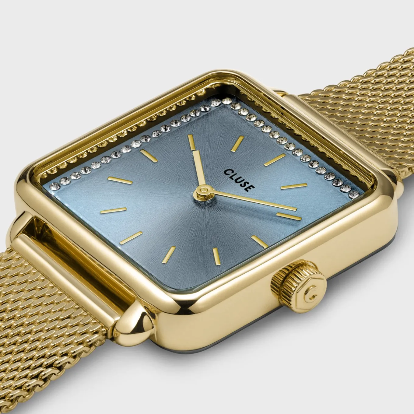 Store Gift Box La Tétragone Mesh Watch & Chain Bracelet, Gold Colour Damen La Tétragone