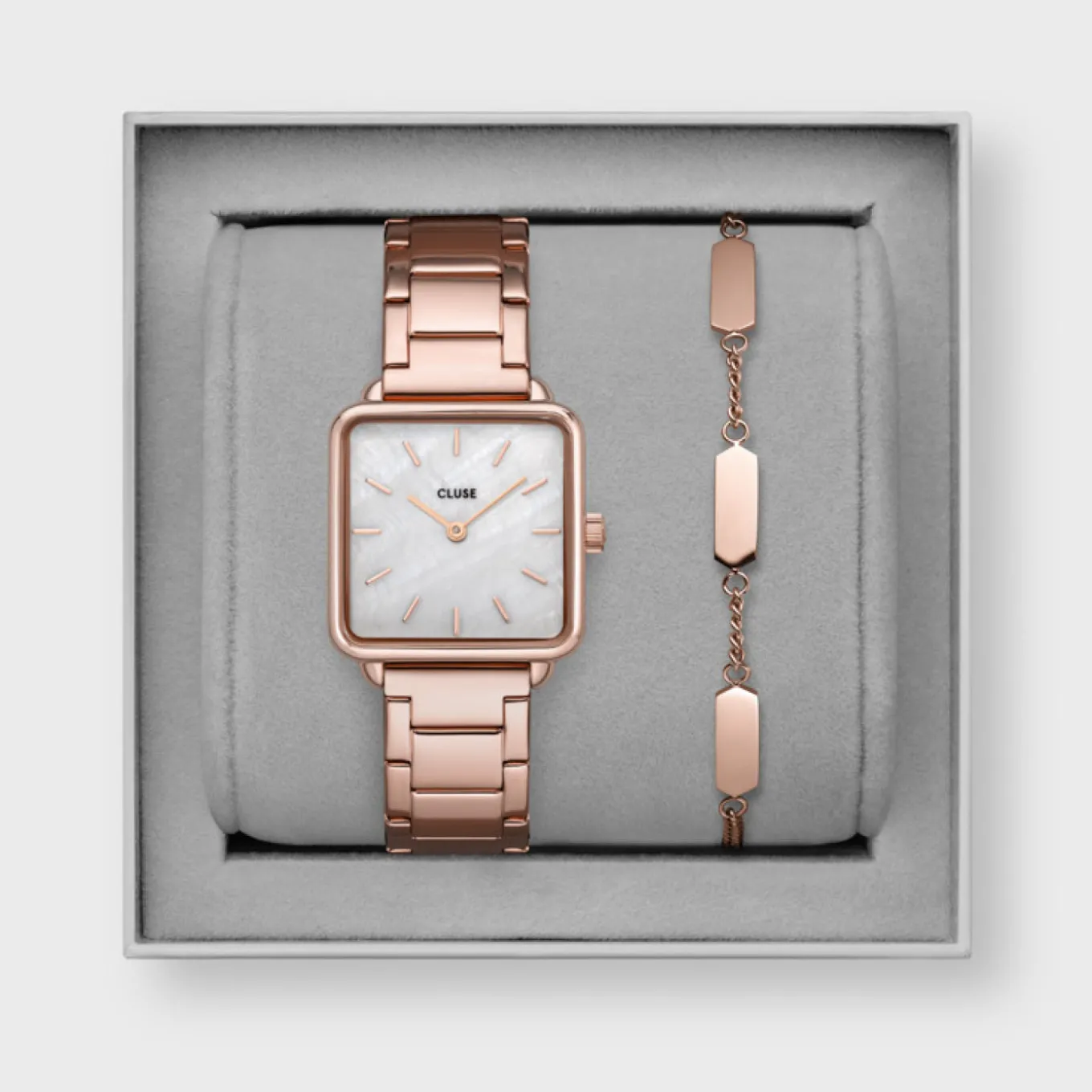 Best Gift Box La Tétragone Watch and Bracelet Rose Gold Colour Damen La Tétragone