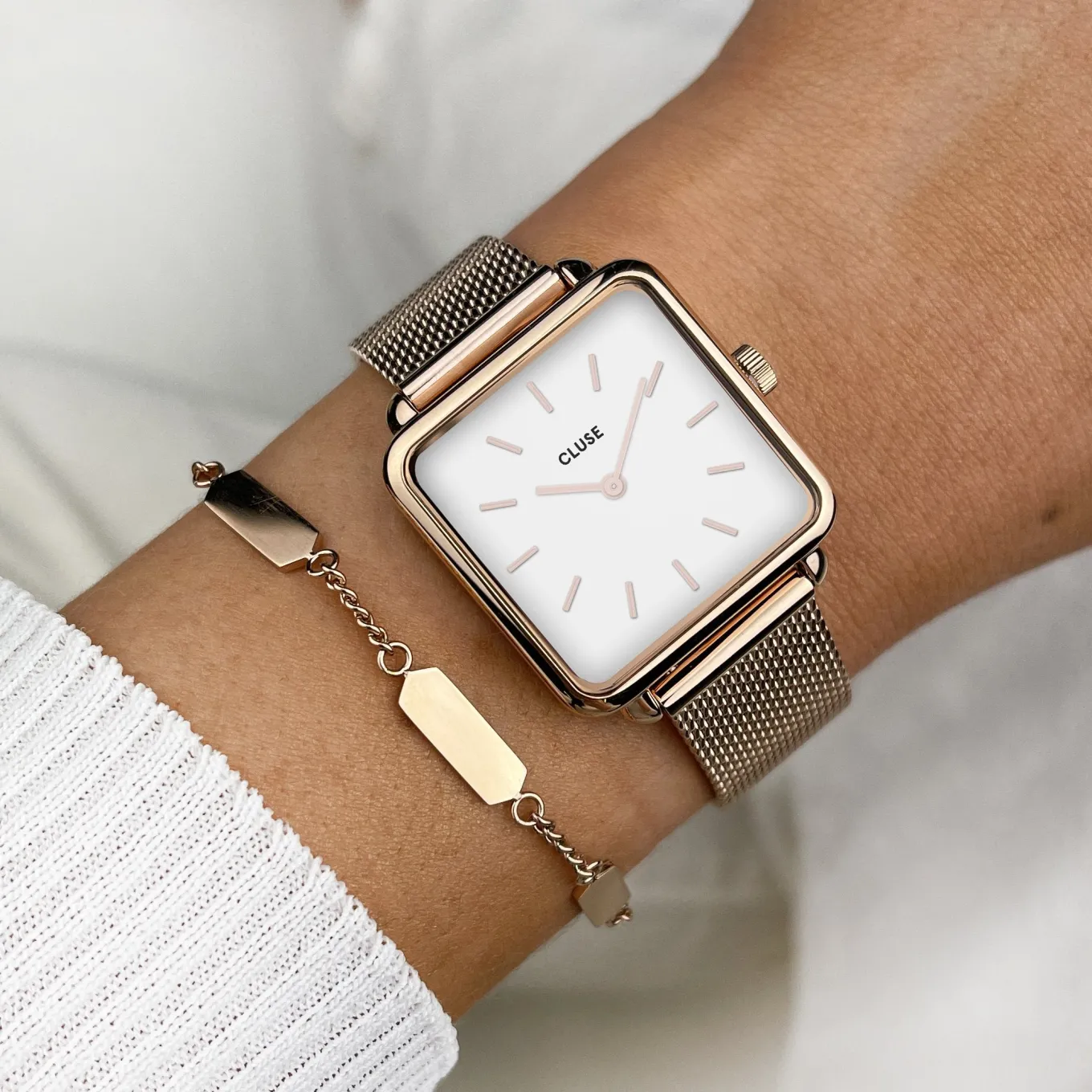 Fashion Gift Box La Tétragone Watch Hexagon Bracelet Rose Gold Colour Damen La Tétragone