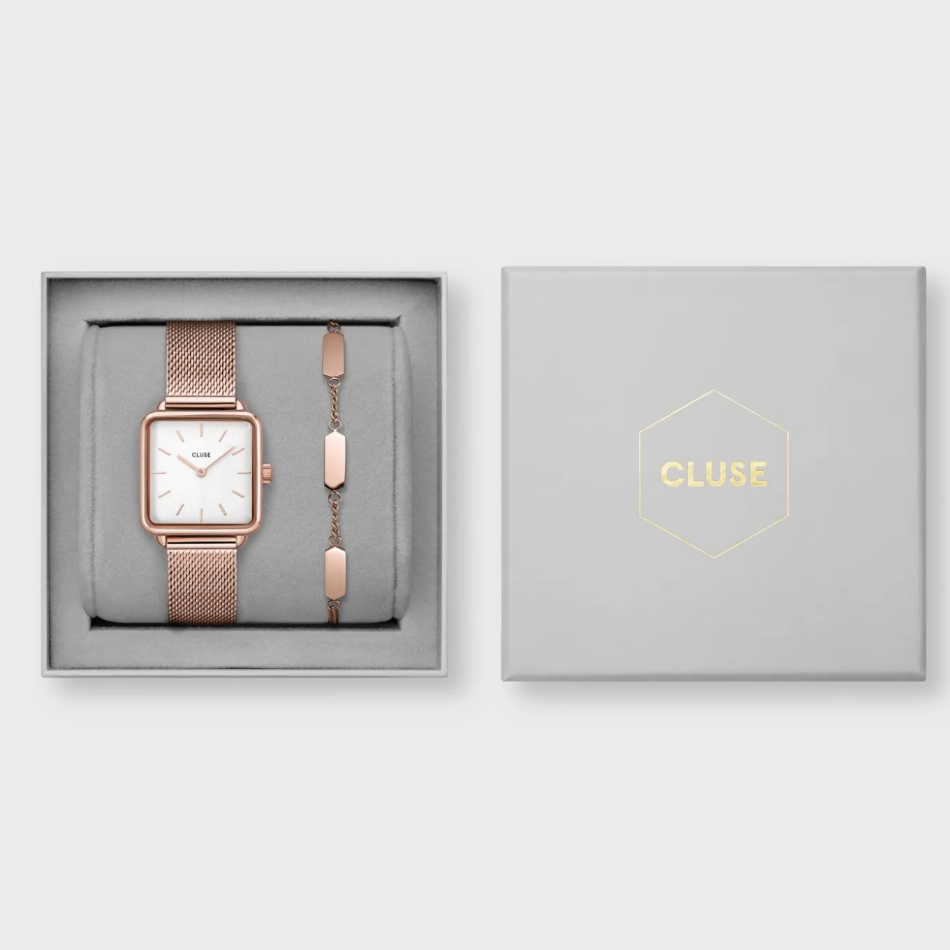 Fashion Gift Box La Tétragone Watch Hexagon Bracelet Rose Gold Colour Damen La Tétragone