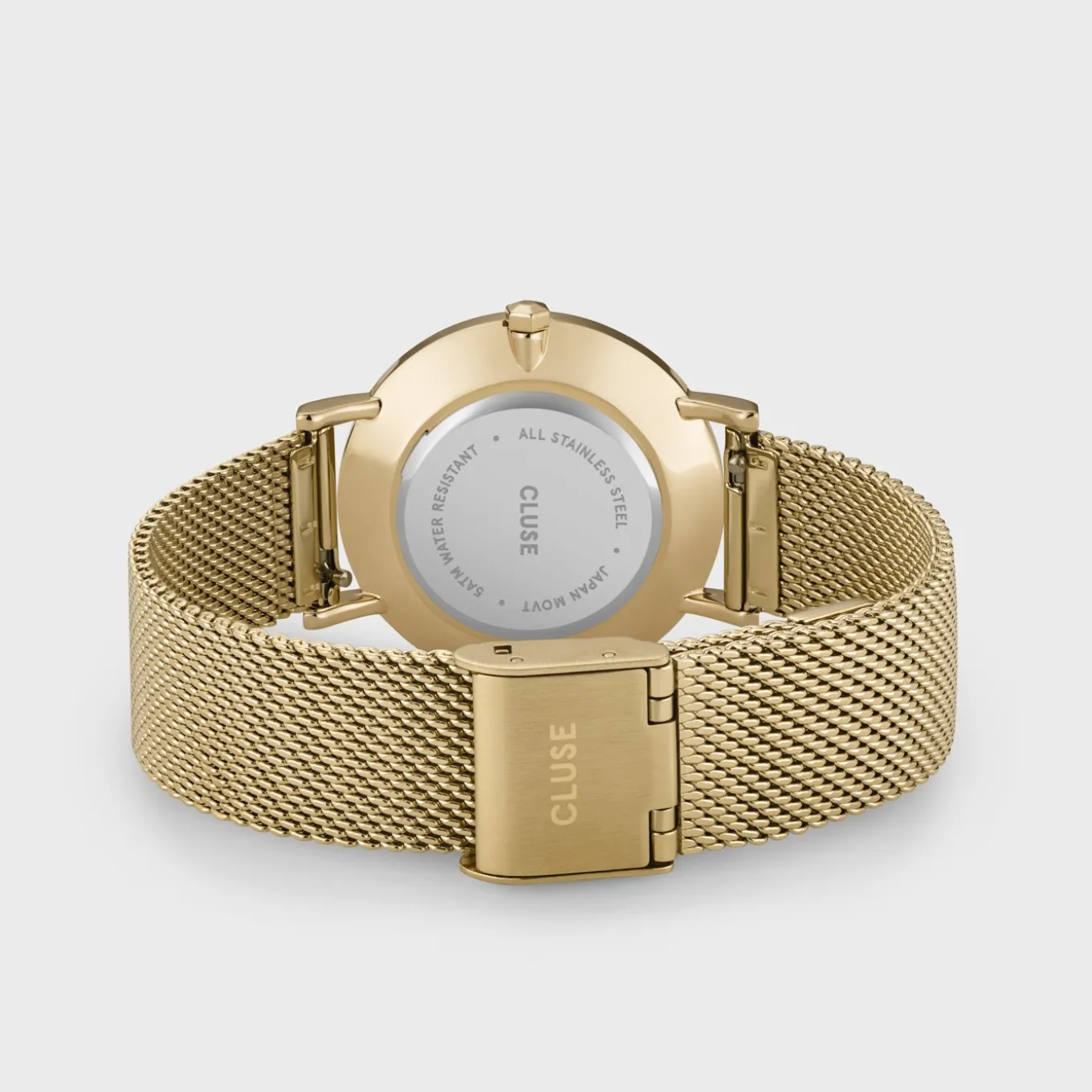 Store Gift Box Minuit Watch Mesh & Grey Leather Strap, Gold Colour Damen Minuit