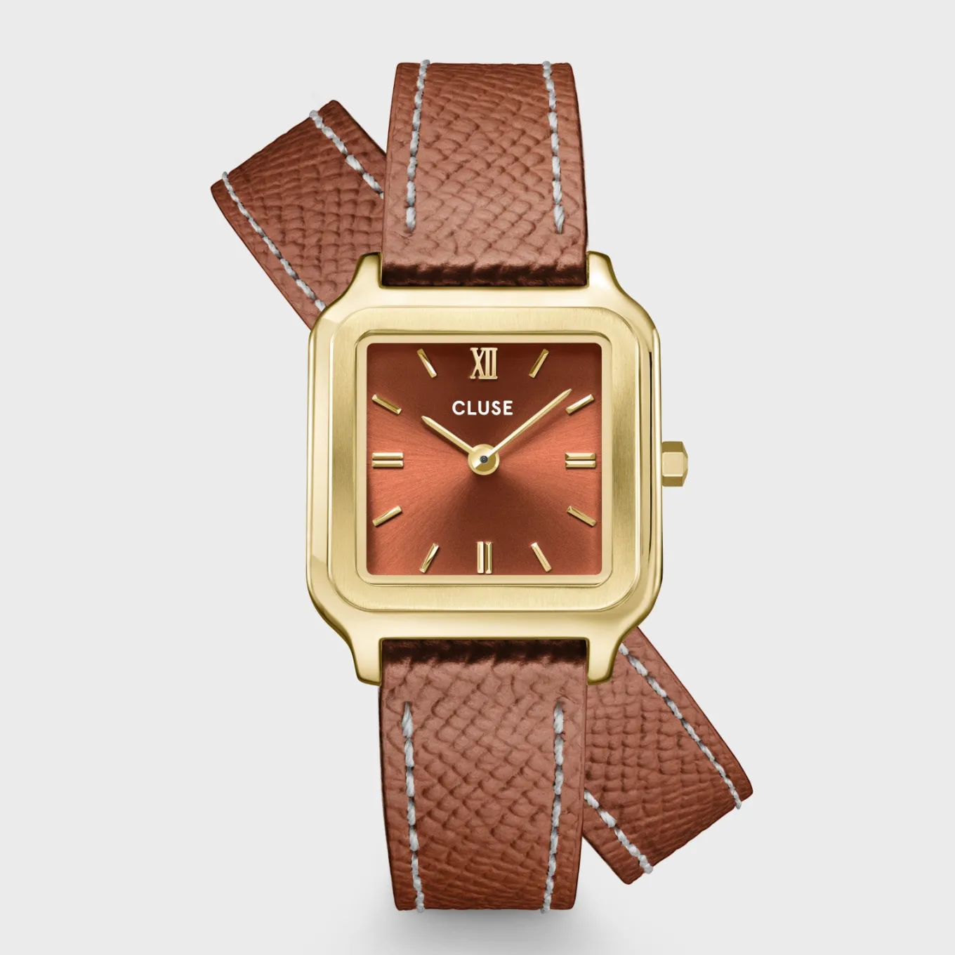 Shop Gracieuse Petite Watch Double Leather, Nutshell, Gold Colour Damen Uhren Gold | Gracieuse Petite