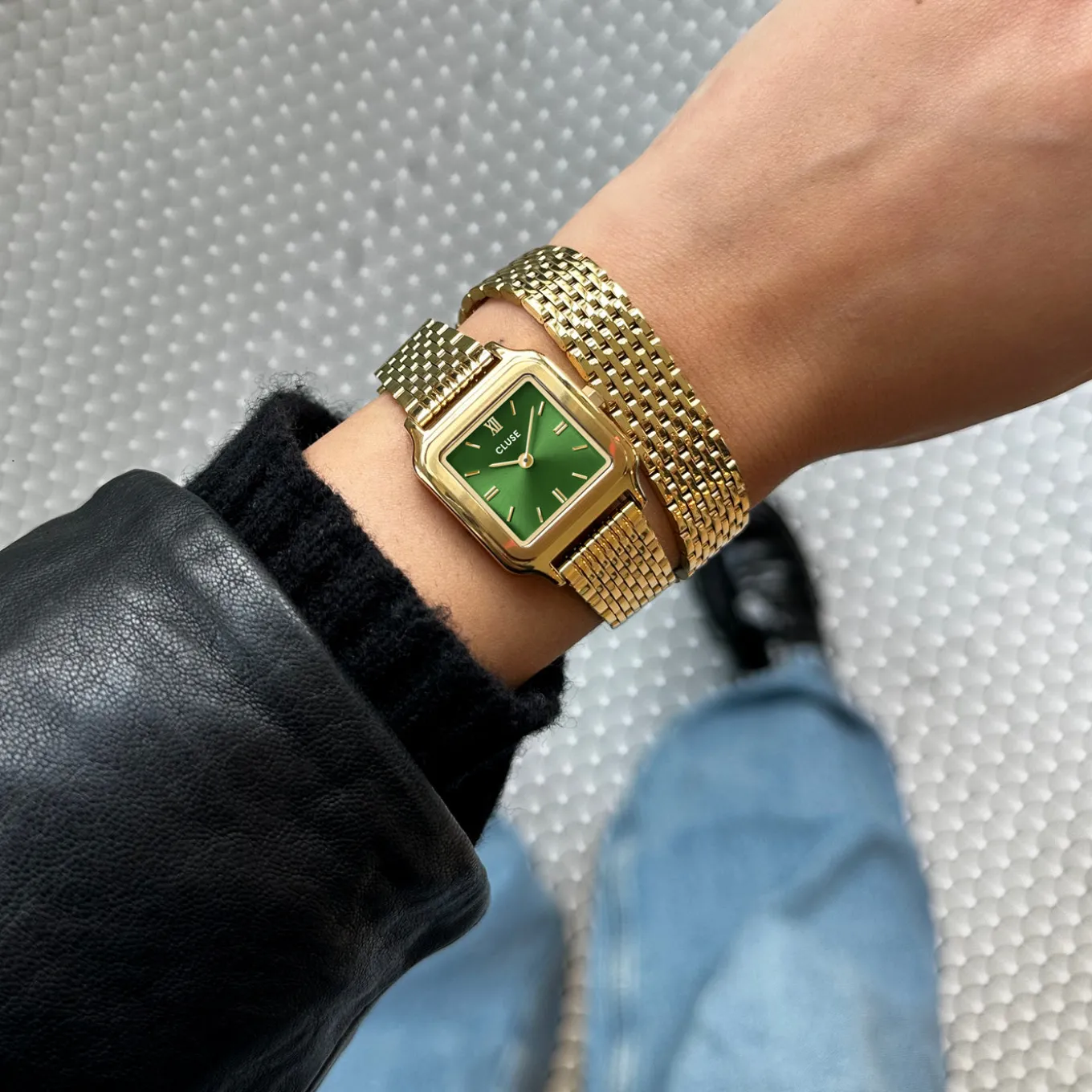 Hot Gracieuse Petite Watch Double Steel, Forest Green, Gold Colour Damen Uhren Gold | Gracieuse Petite