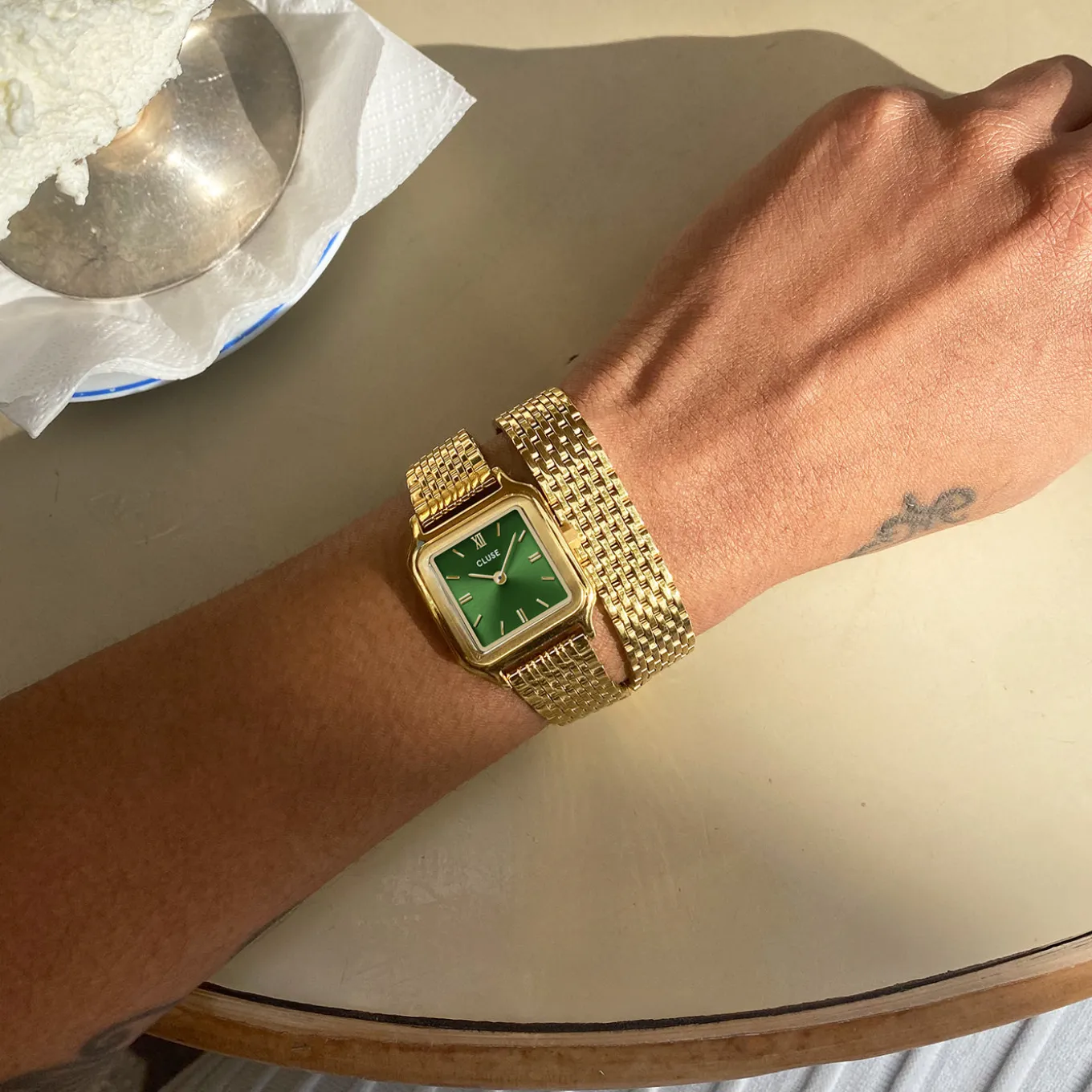 Hot Gracieuse Petite Watch Double Steel, Forest Green, Gold Colour Damen Uhren Gold | Gracieuse Petite