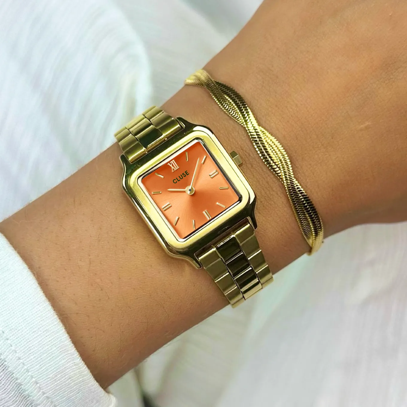 Fashion Gracieuse Petite Watch Steel, Apricot, Gold Colour Damen Uhren Gold | Gracieuse Petite