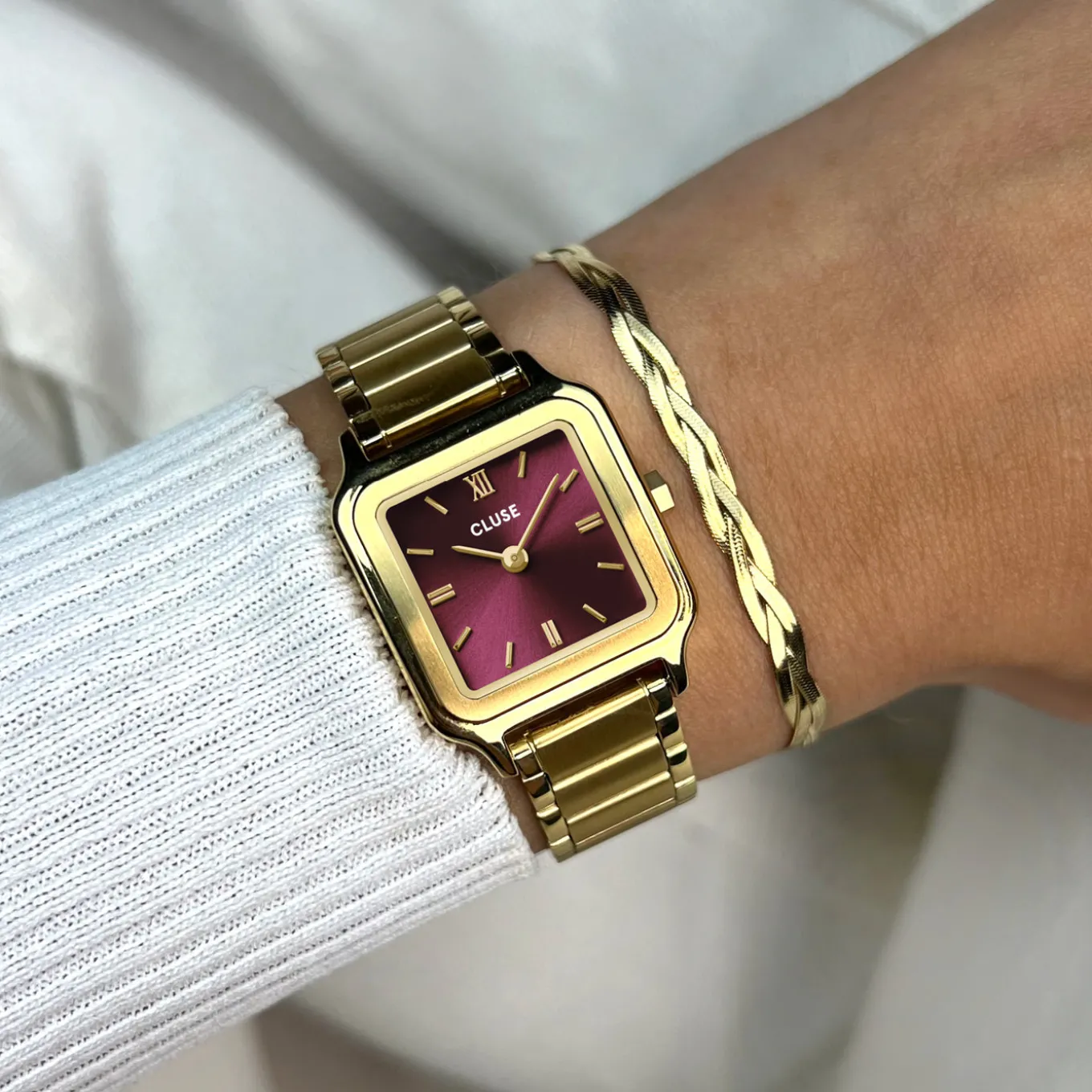 Online Gracieuse Petite Watch Steel, Dark Cherry, Gold Colour Damen Uhren Gold | Gracieuse Petite