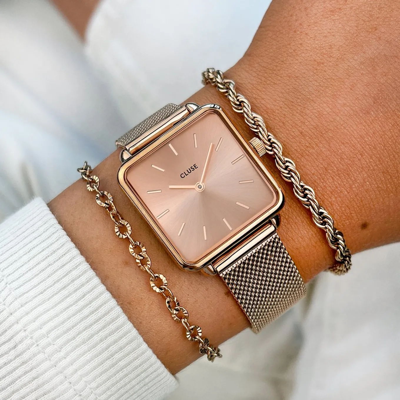 New La Tétragone Mesh Full Rose Gold Damen Uhren Roségold | La Tétragone