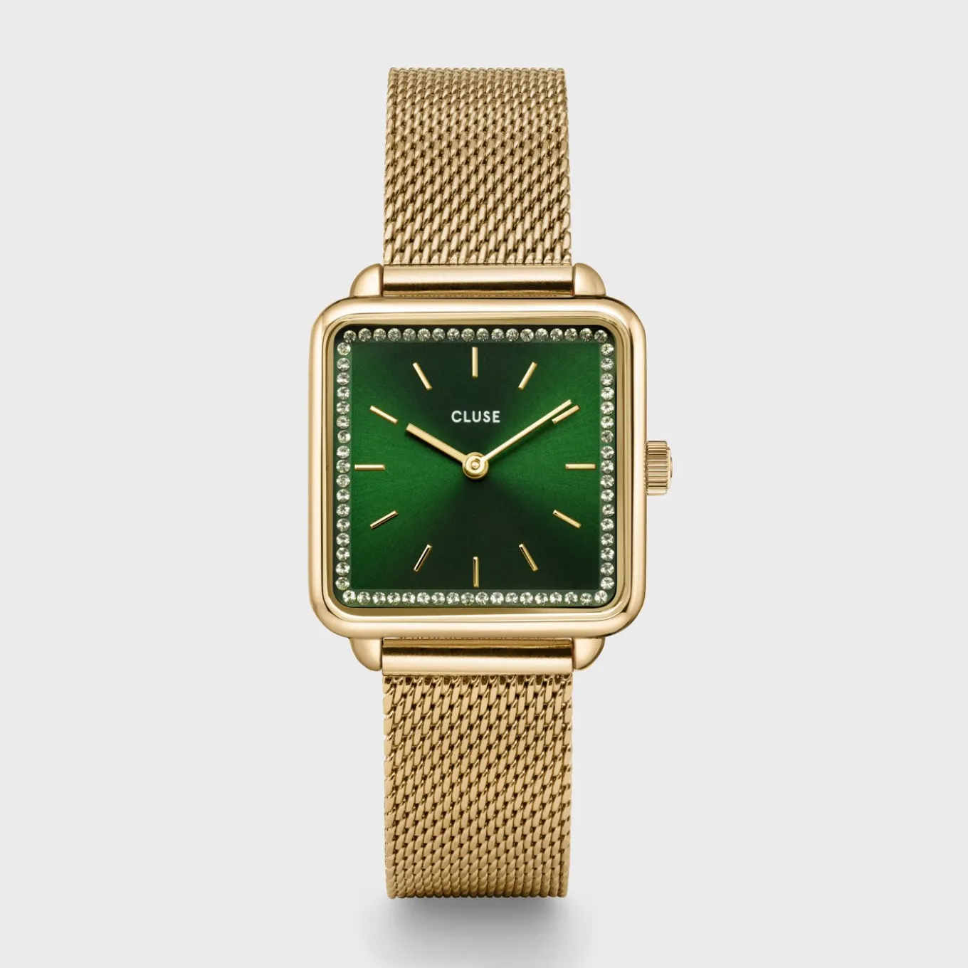 Clearance La Tétragone Watch Mesh stones Green, Gold Colour Damen Uhren Gold | La Tétragone