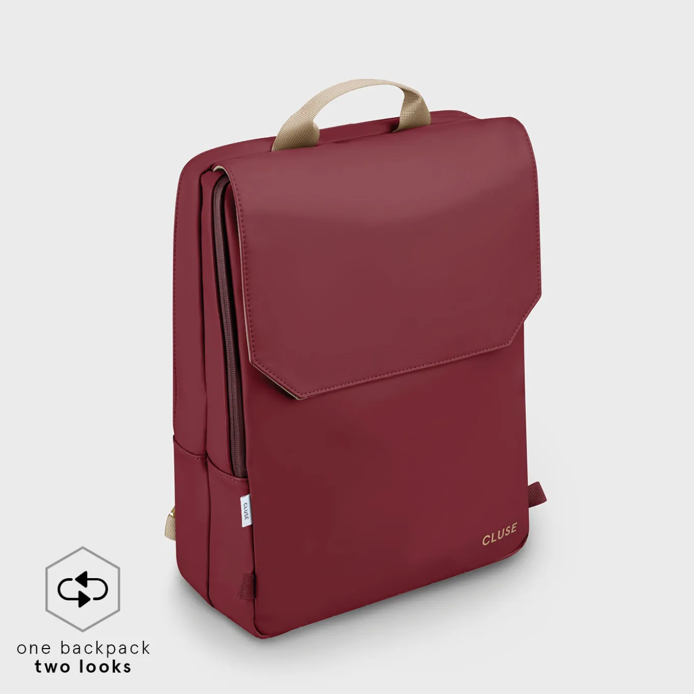 Online Le Réversible Backpack, Bordeaux Beige, Gold Colour Le Réversible