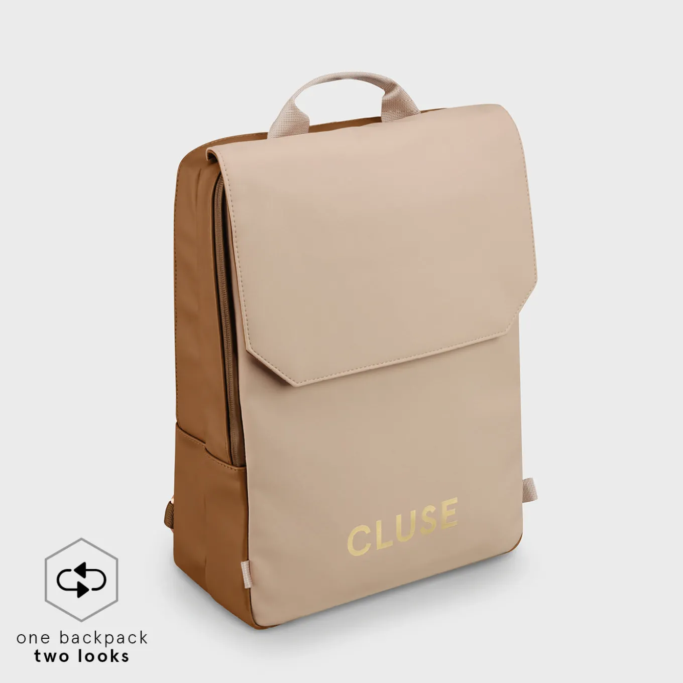 Flash Sale Le Réversible Backpack, Camel Beige, Gold Colour Le Réversible