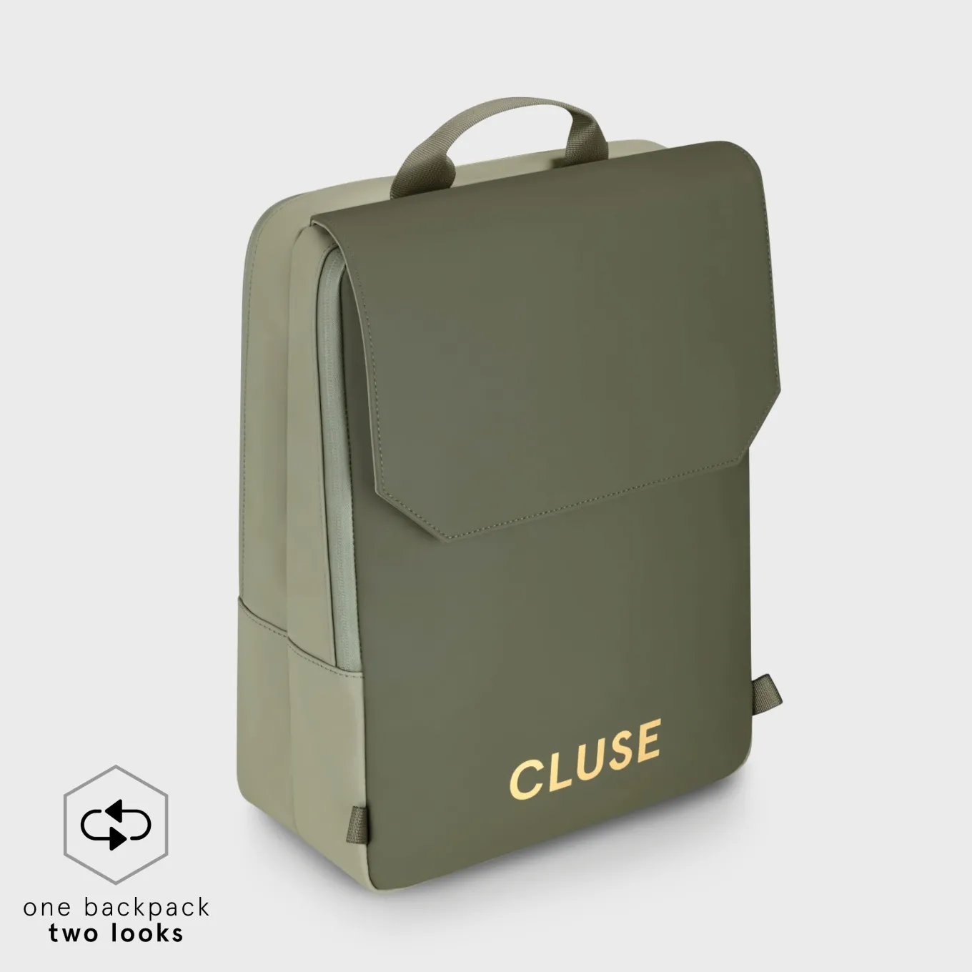 Online Le Réversible Backpack, Light Green Olive, Gold Colour Le Réversible