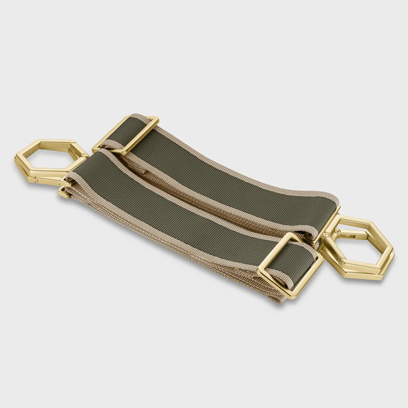 Cheap Le Réversible Straps, Striped Green Beige, Gold Colour Le Réversible | Le Réversible