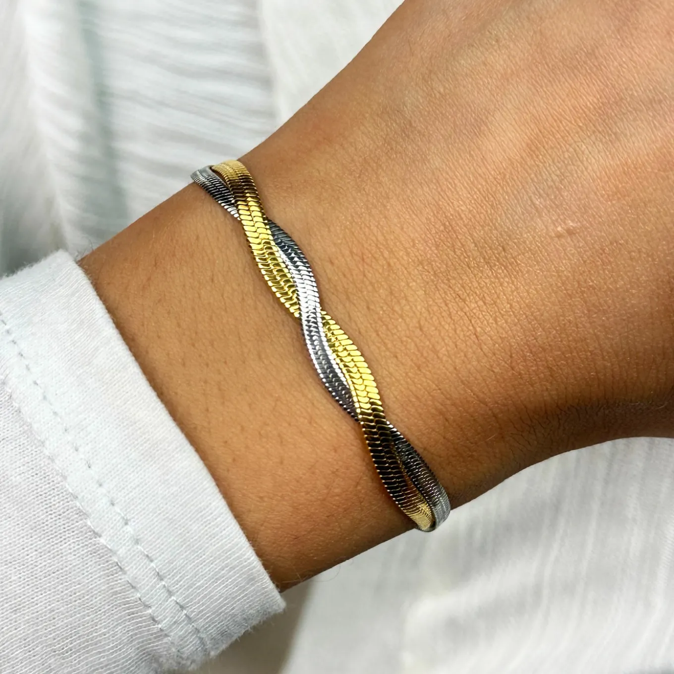 Clearance Élevé Twisted Snake Bracelet, Bicolour Armbänder