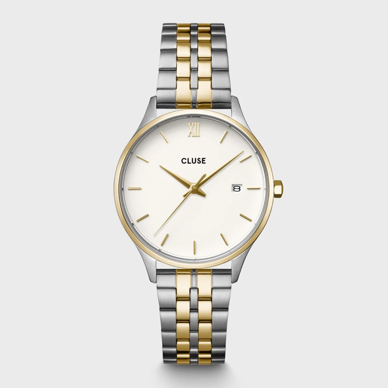 Fashion Minuit Date Watch Steel, Coconut Milk, Bicolor Damen Minuit