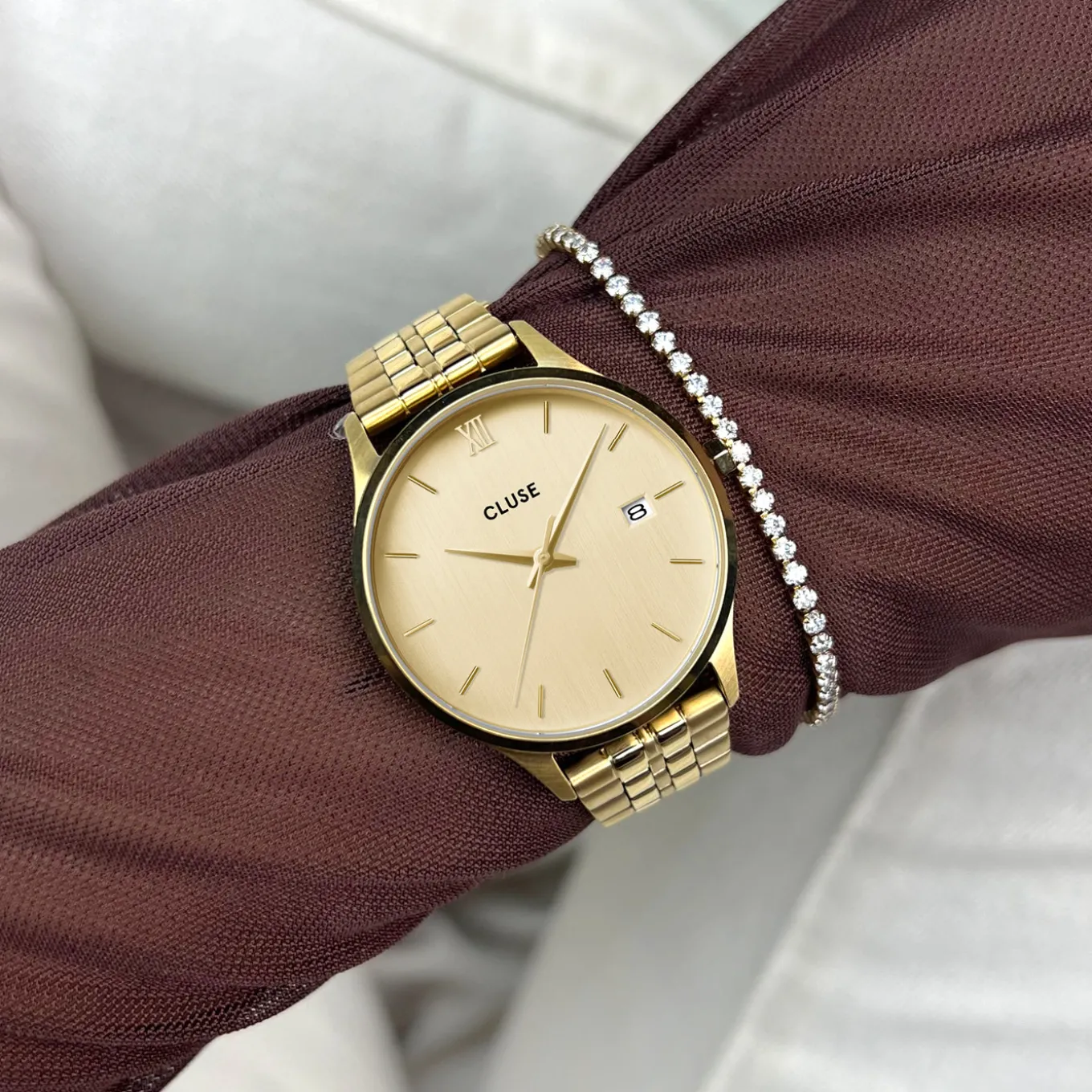 Fashion Minuit Date Watch Steel, Full Gold Colour Damen Uhren Gold | Minuit