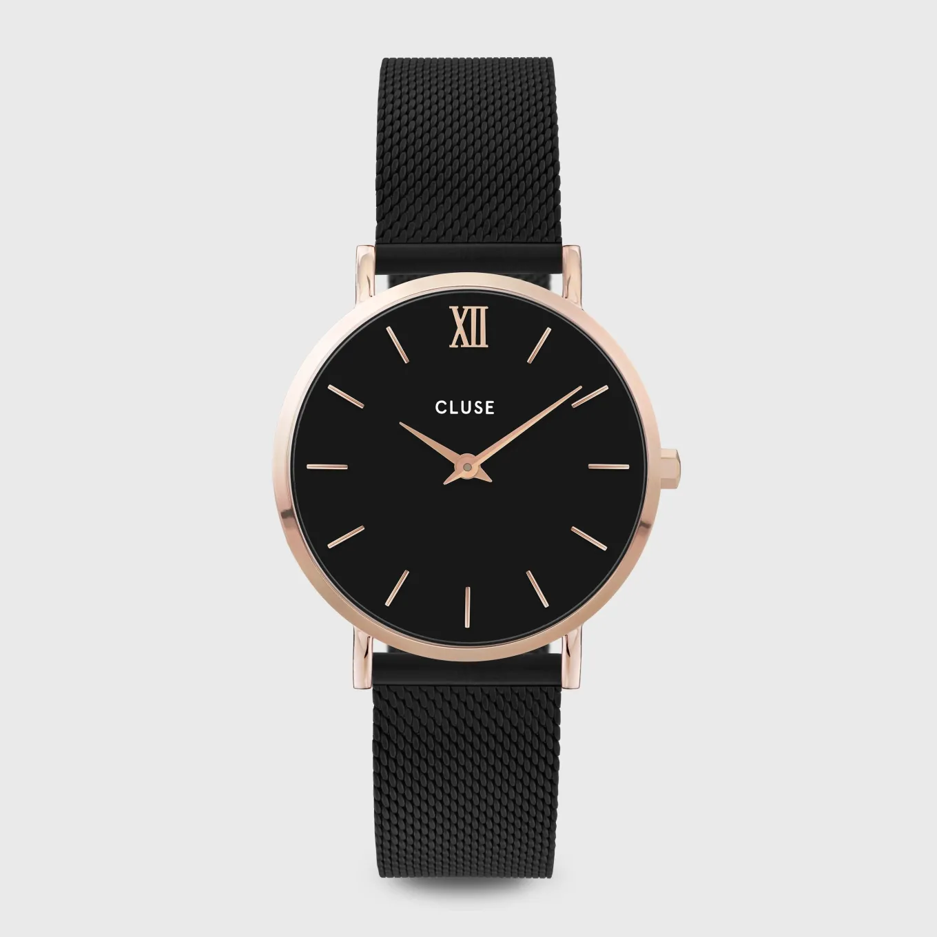 Fashion Minuit Mesh Rose Gold Black/Black Damen Uhren Schwarz | Uhren Roségold