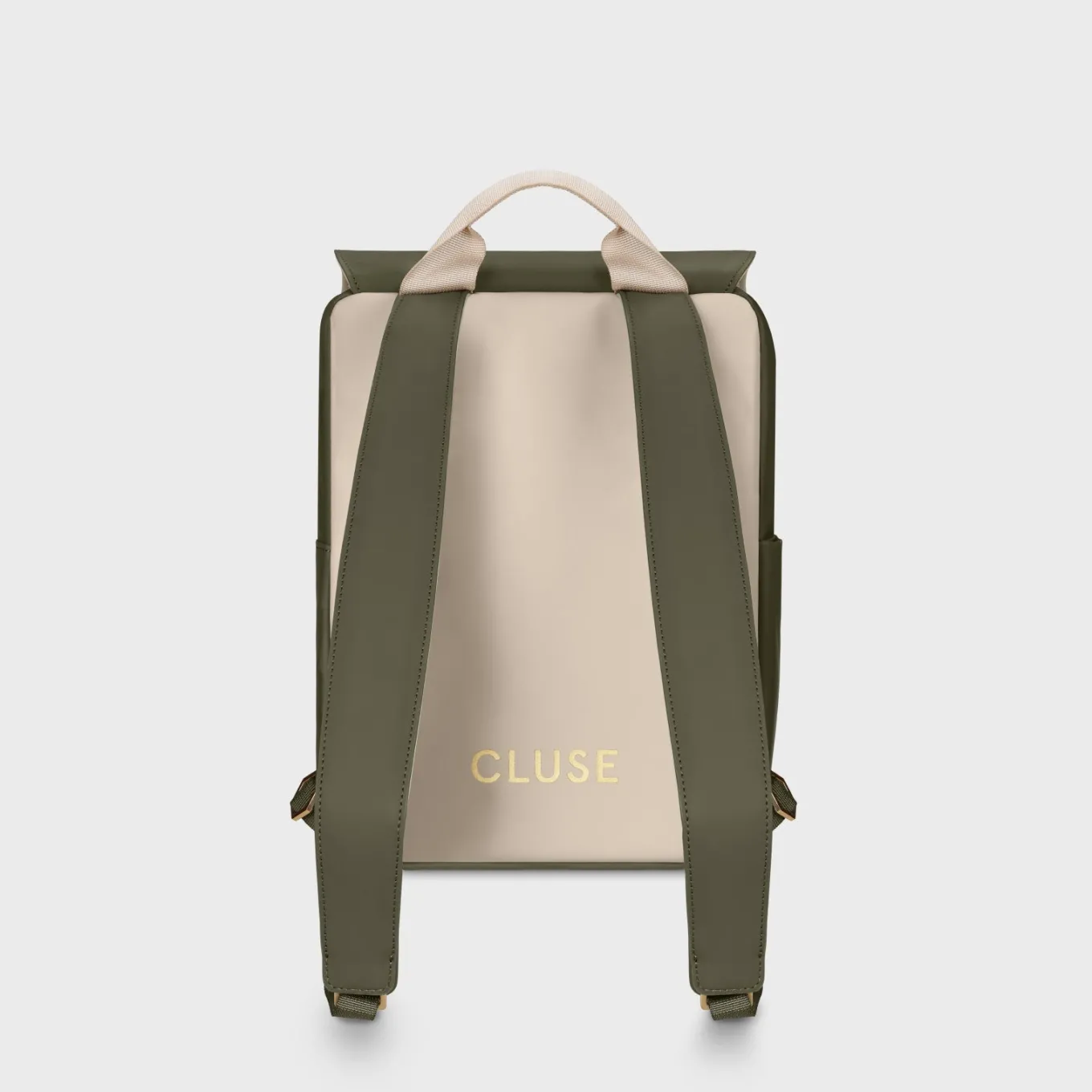 Sale Nuitée Petite Backpack, Dark Green Beige, Gold Colour Nuitée Petite